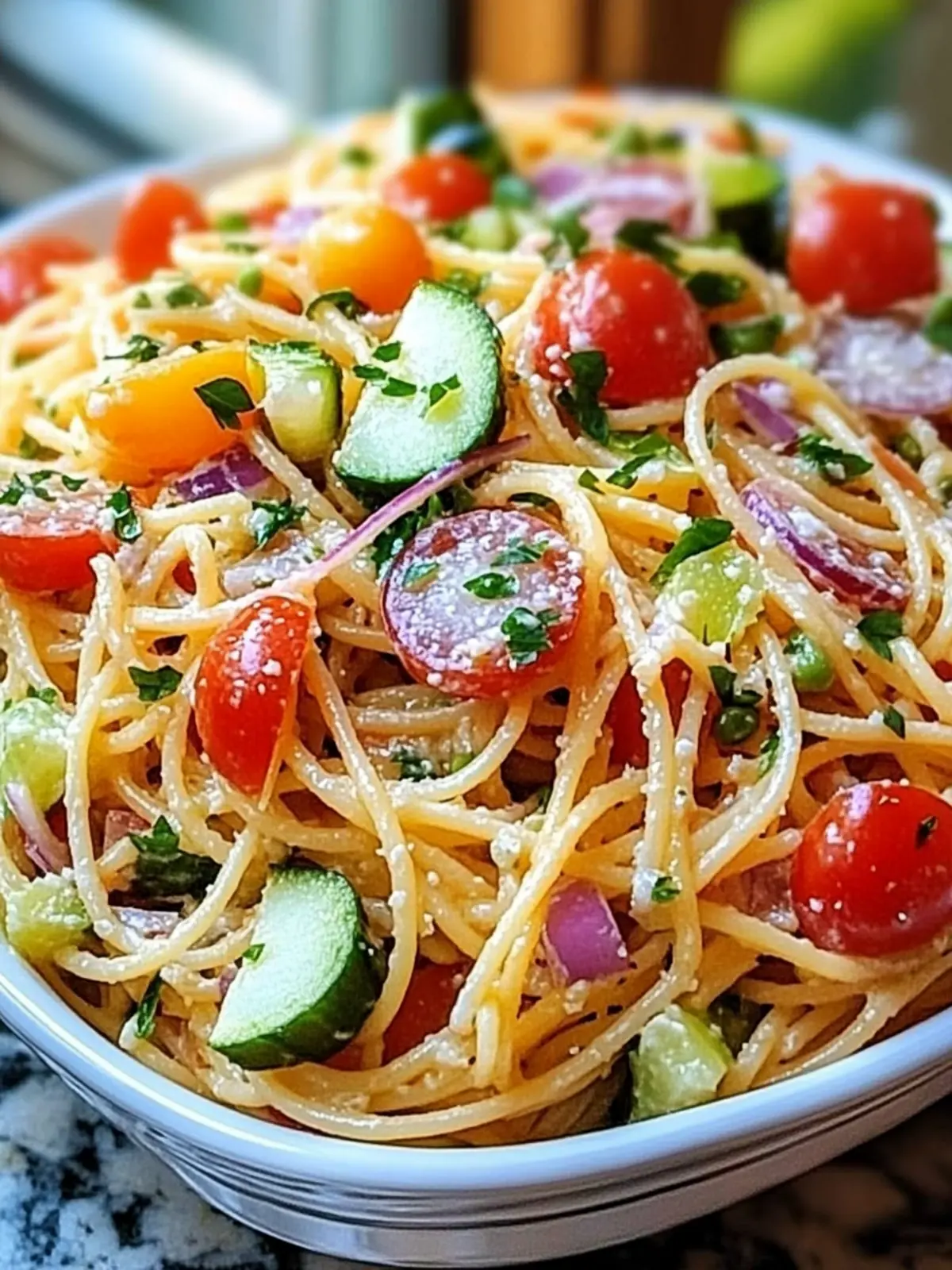 Quick Spaghetti Salad With Italian Dressing for Effortless Picnics 2 Quick Spaghetti Salad With Italian Dressing