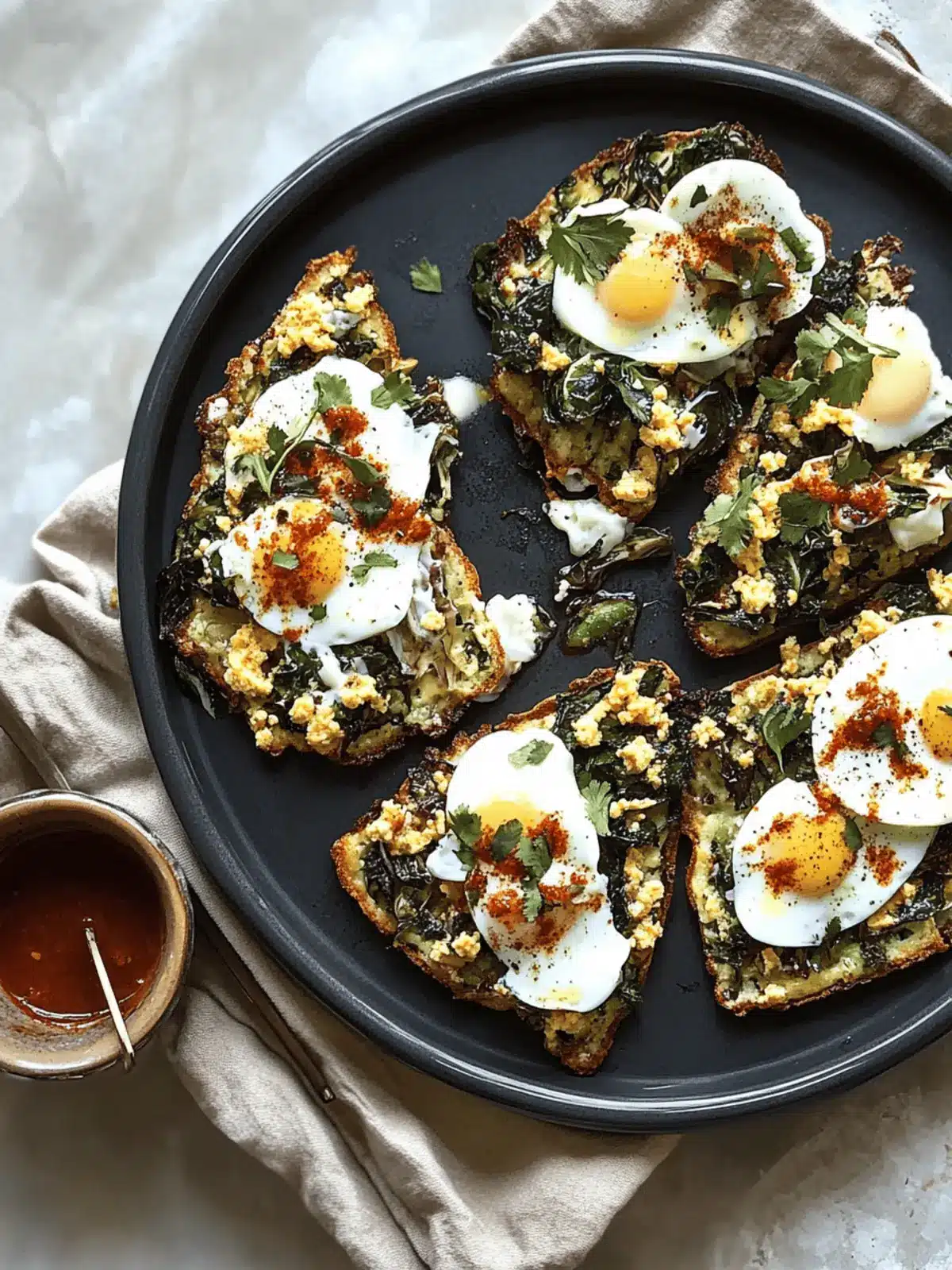 Delicious Cabbage Blini with Eggs & Hot Sauce for Breakfast Fun 4 Cabbage blini with eggs & hot sauce