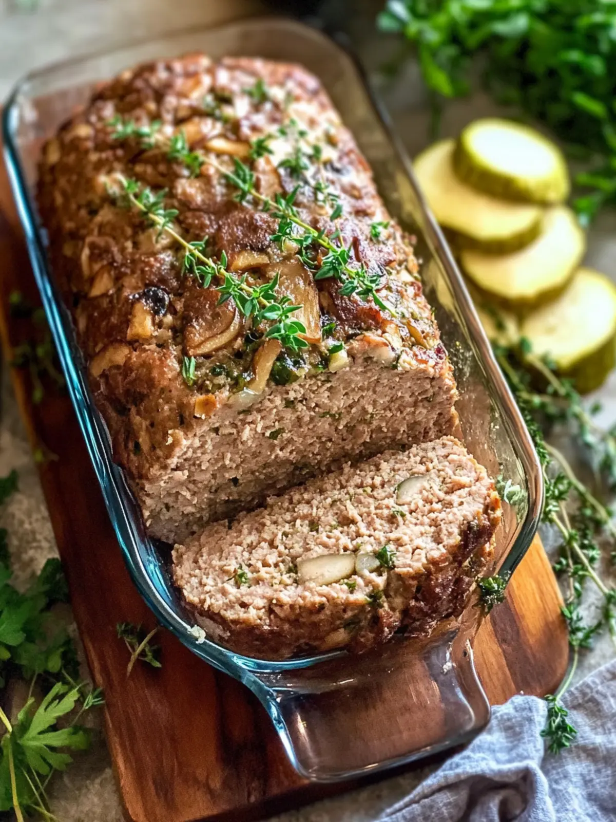Mouthwatering Turkey Meatloaf with Mushrooms & Fresh Herbs 3 Turkey Meatloaf with Mushrooms and Herbs