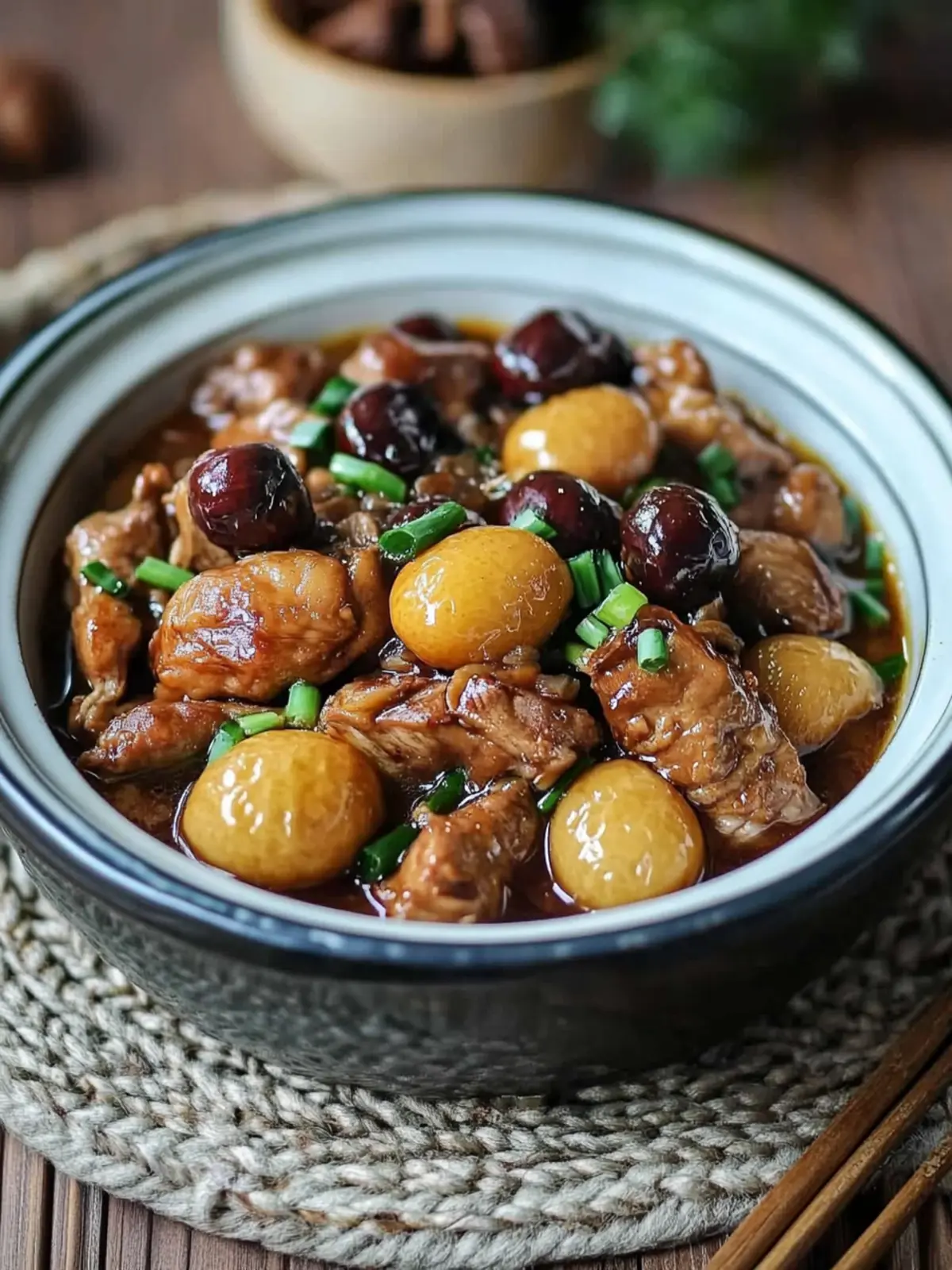 Chinese Braised Chicken with Chestnuts - Festive & Healthy Delight 3 Chinese Braised Chicken with Chestnuts - Healthy Lunar New Year recipes