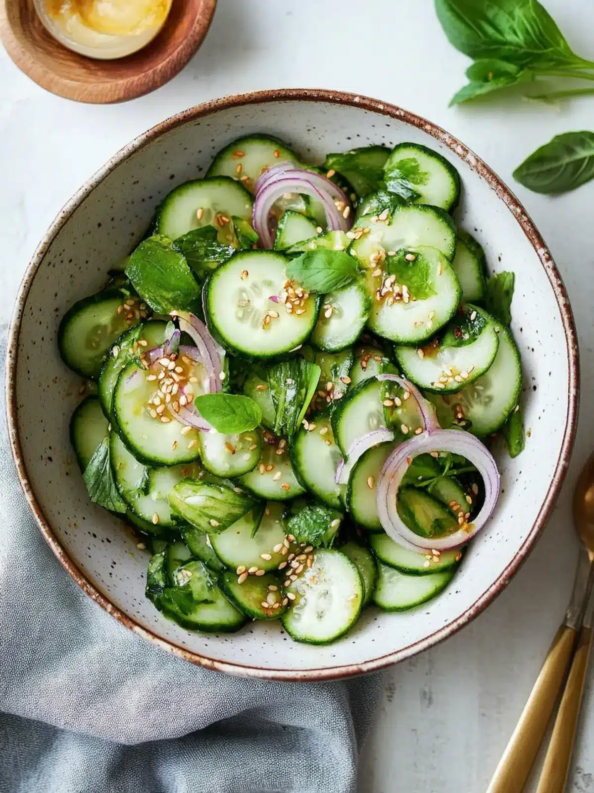 Sesame Cucumber Salad with Pickled Mustard Seeds Bliss 4 Sesame Cucumber Salad with Pickled Mustard Seeds