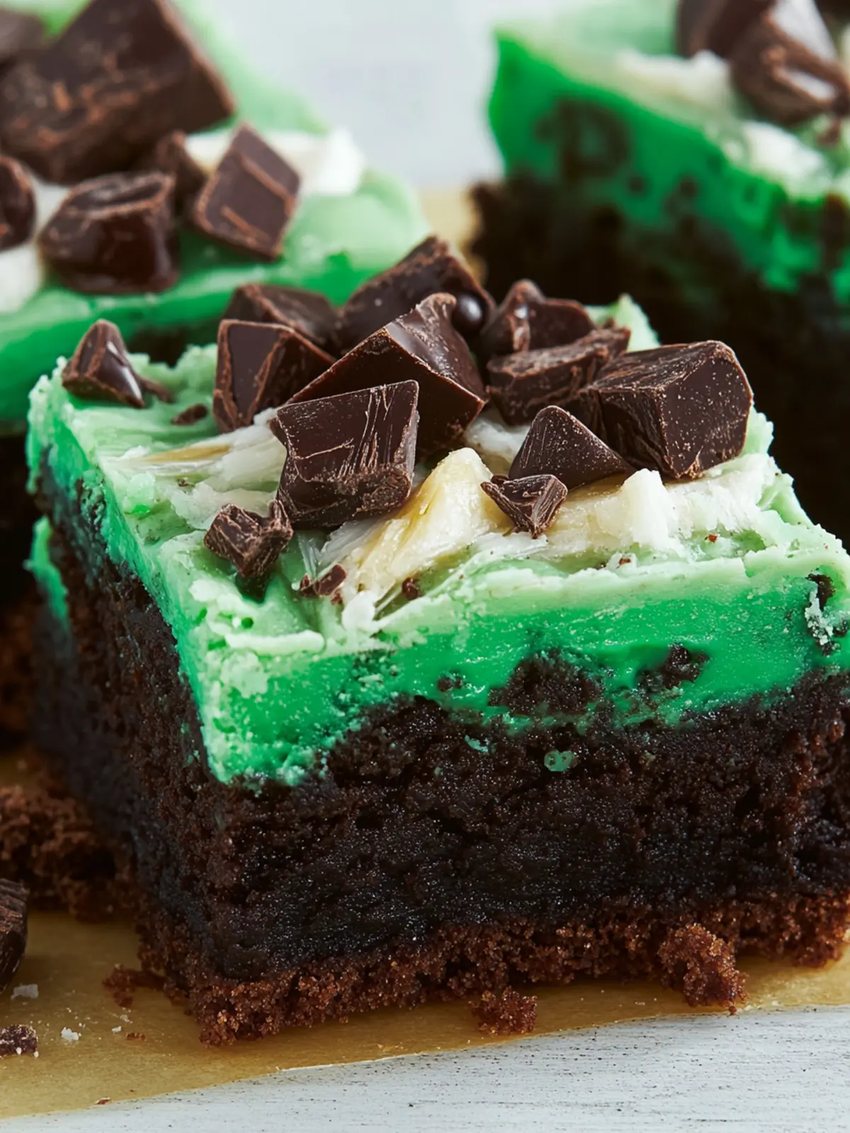 Mint Chocolate Chip Brownies with Creamy Cheesecake Twist 3 Mint Chocolate Chip Brownies