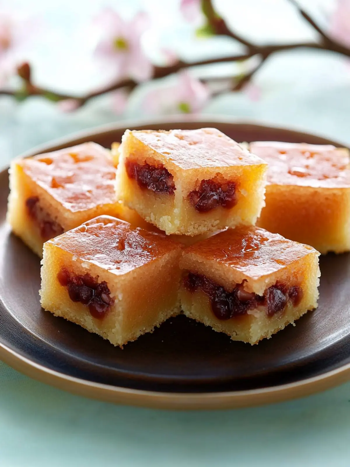 Delicious Baked Red Bean Nian Gao: Your Lunar New Year Treat 3 Baked Red Bean Nian Gao (Mochi Cake)- Dessert for Lunar New Year