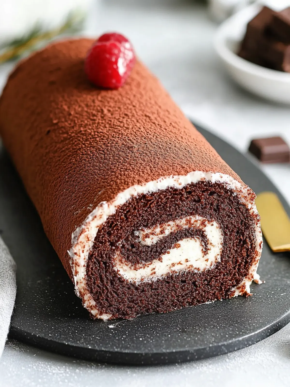 Decadent Double Chocolate Swiss Roll Cake for Chocolate Lovers 4 Double Chocolate Swiss Roll Cake