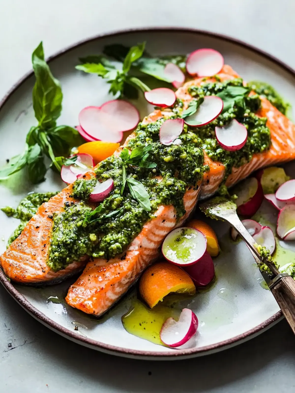 Roasted Salmon with Spring Pesto for a Fresh Dinner Delight 3 Roasted Salmon with Spring Pesto