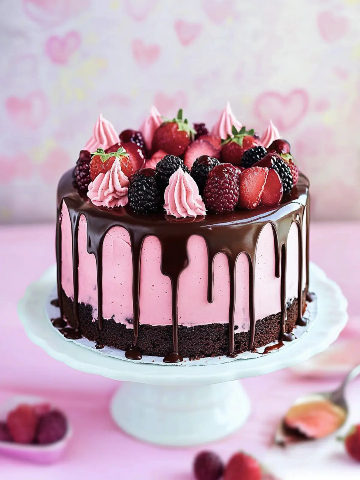 Irresistible Choco-Berry Surprise Cake for Valentine's Day Magic 4 Choco-Berry Surprise Cake- Valentine s Day desserts