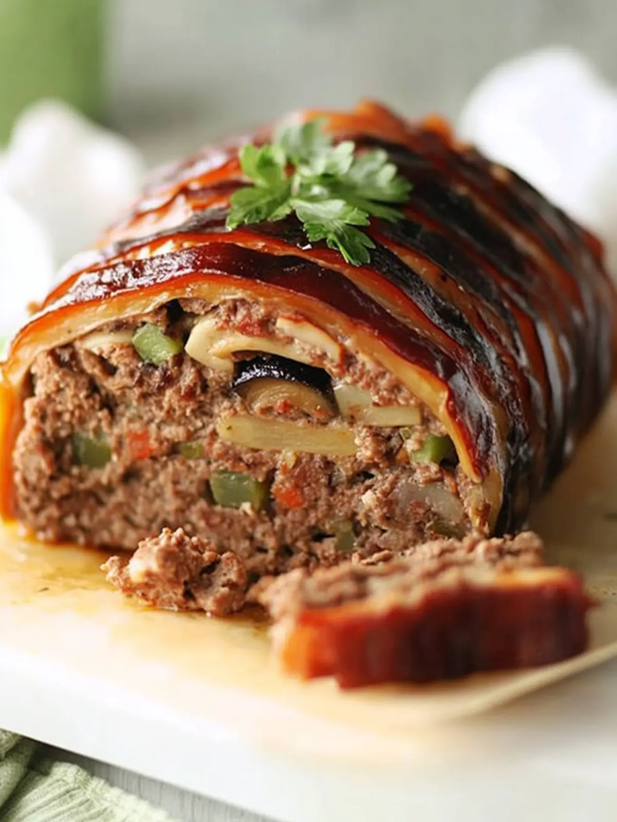 Savory Meatloaf with Mushrooms and Vegetables for Comfort Cravings 4 Meatloaf with mushrooms and vegetables