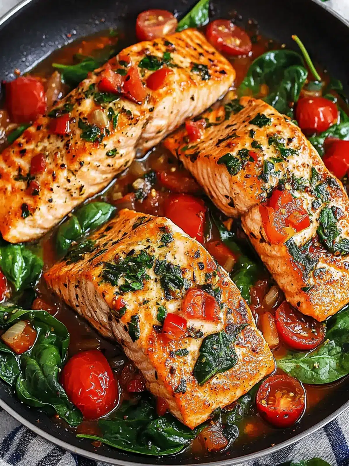 Quick Tuscan Garlic Salmon with Spinach and Tomato Delight 2 Tuscan Garlic Salmon with Spinach and Tomato