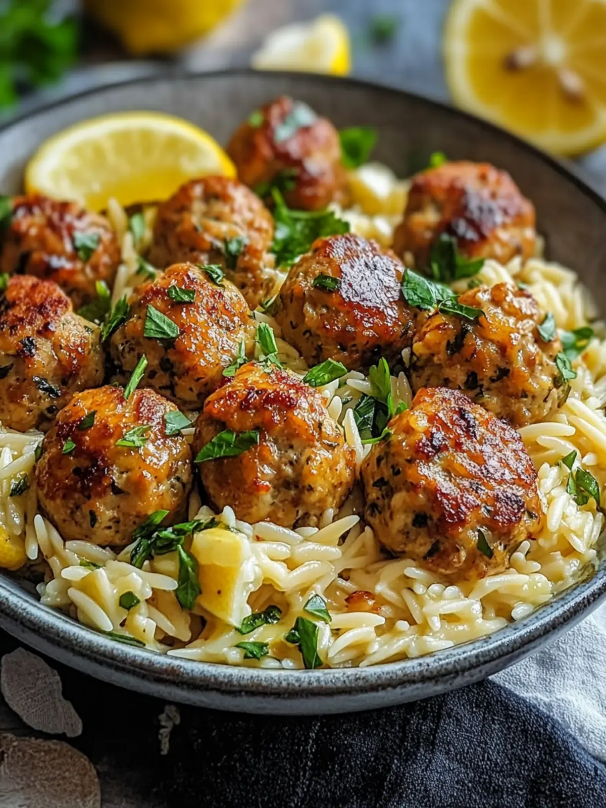 Greek Chicken Meatballs with Lemon Orzo: A Taste of Greece 4 Greek Chicken Meatballs with Lemon Orzo: A Culinary Journey to the Heart of Greece