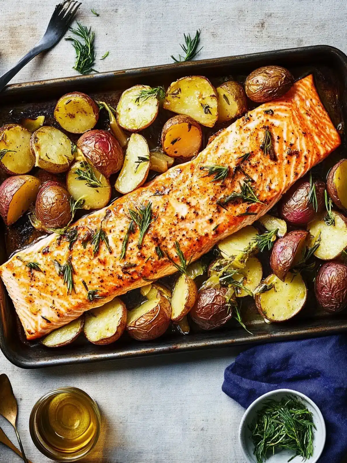 Sizzling Garlic Salmon with Sheet Pan Potatoes for a Cozy Dinner 3 Sizzling Garlic Salmon with Sheet Pan Potatoes