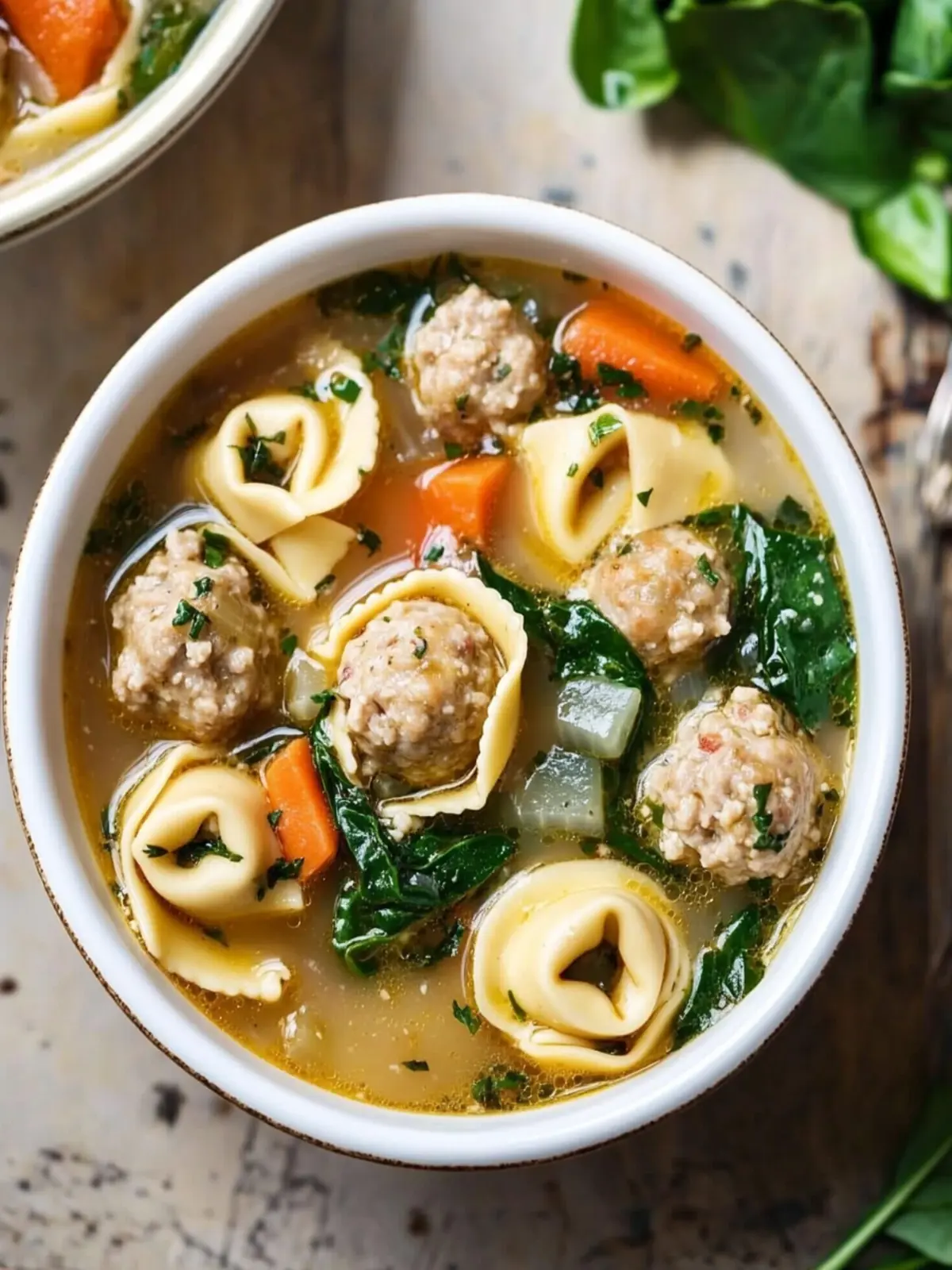 Delicious Turkey Meatball Tortellini Soup with Spinach Bliss 4 Turkey Meatball Tortellini Soup with Spinach