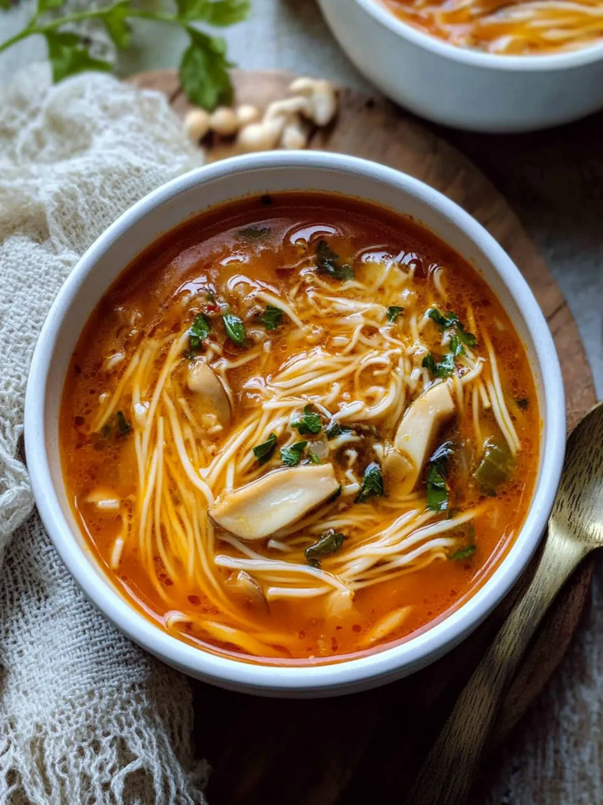 Delicious Tomato Enoki Mushroom Soup for Cozy Nights 2 Tomato Enoki Mushroom Soup