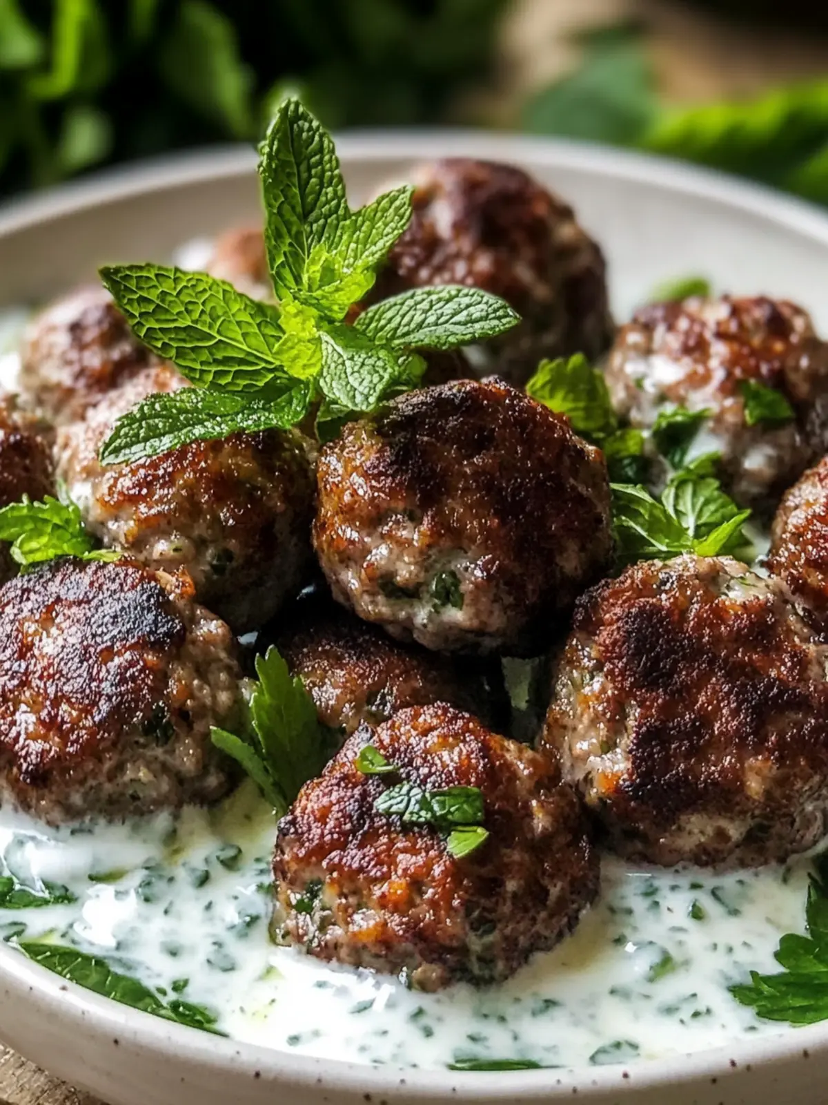 Lebanese Kofta Meatballs with Mint Yogurt Sauce for Ultimate Flavor 3 Lebanese Kofta Meatballs with Mint Yogurt Sauce
