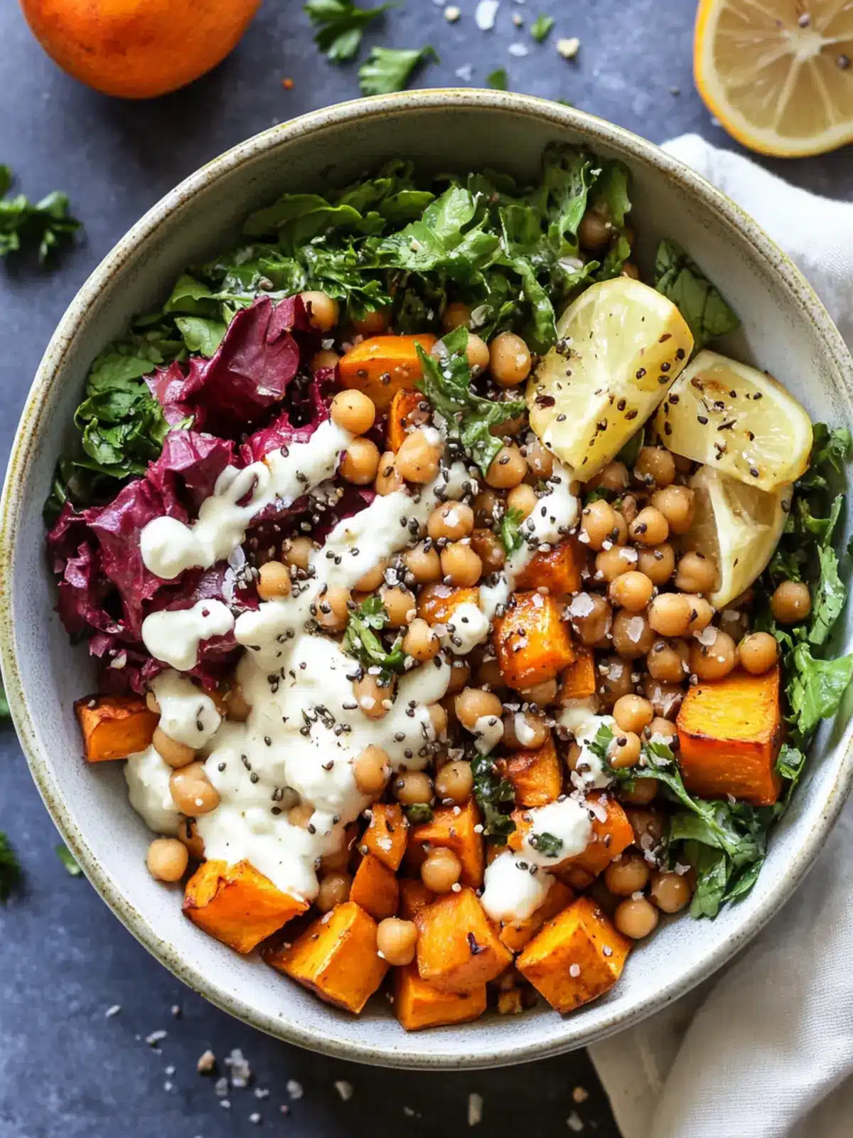 Sweet Potato and Chick Pea Buddha Bowls Ready in 30 Minutes 3 Sweet Potato and Chick Pea Buddha Bowls with Ginger Tahini Sauce