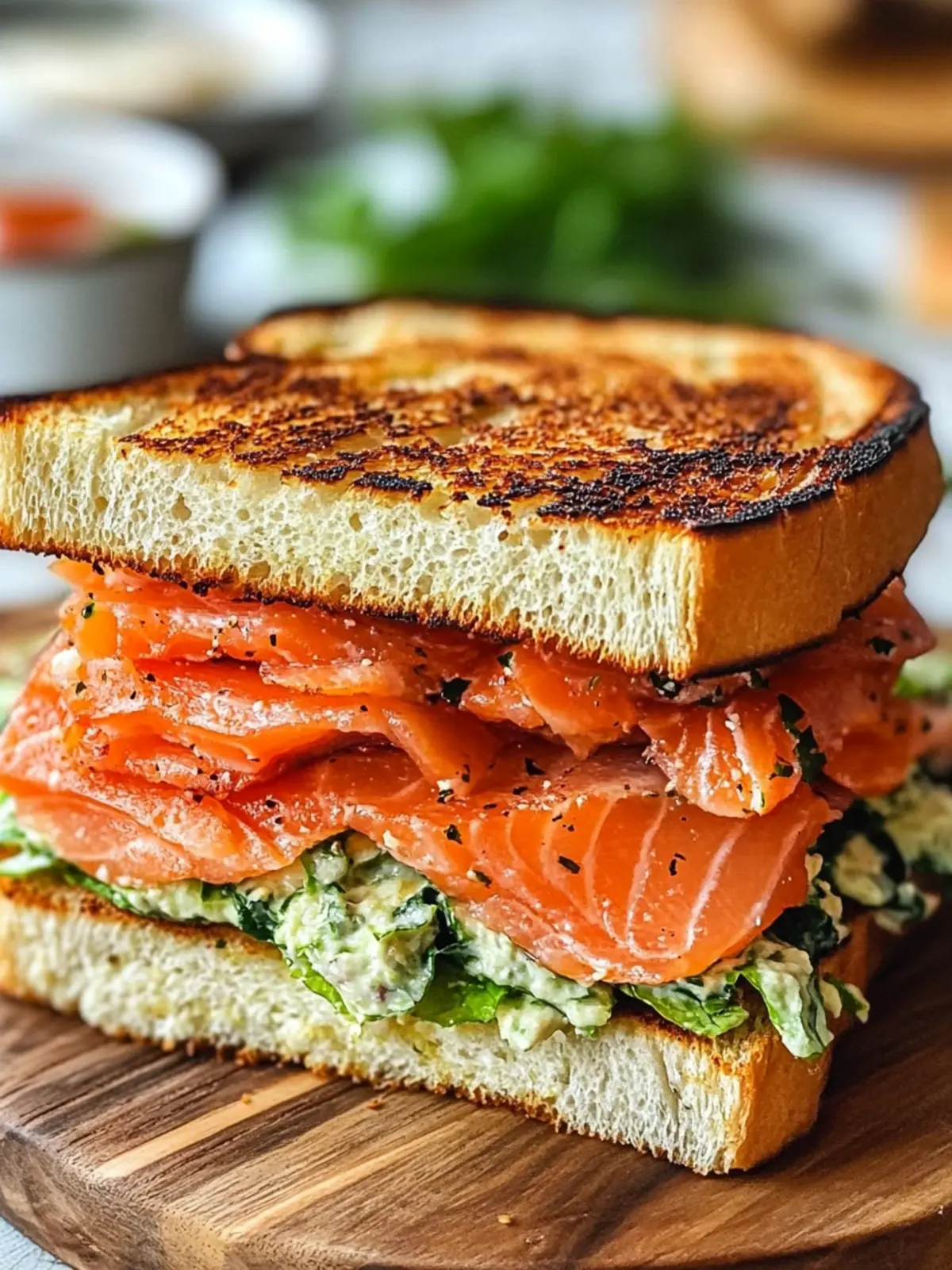 Salmon BLT Sandwiches: Quick, Tasty Twist on a Classic! 2 Salmon BLT Sandwiches