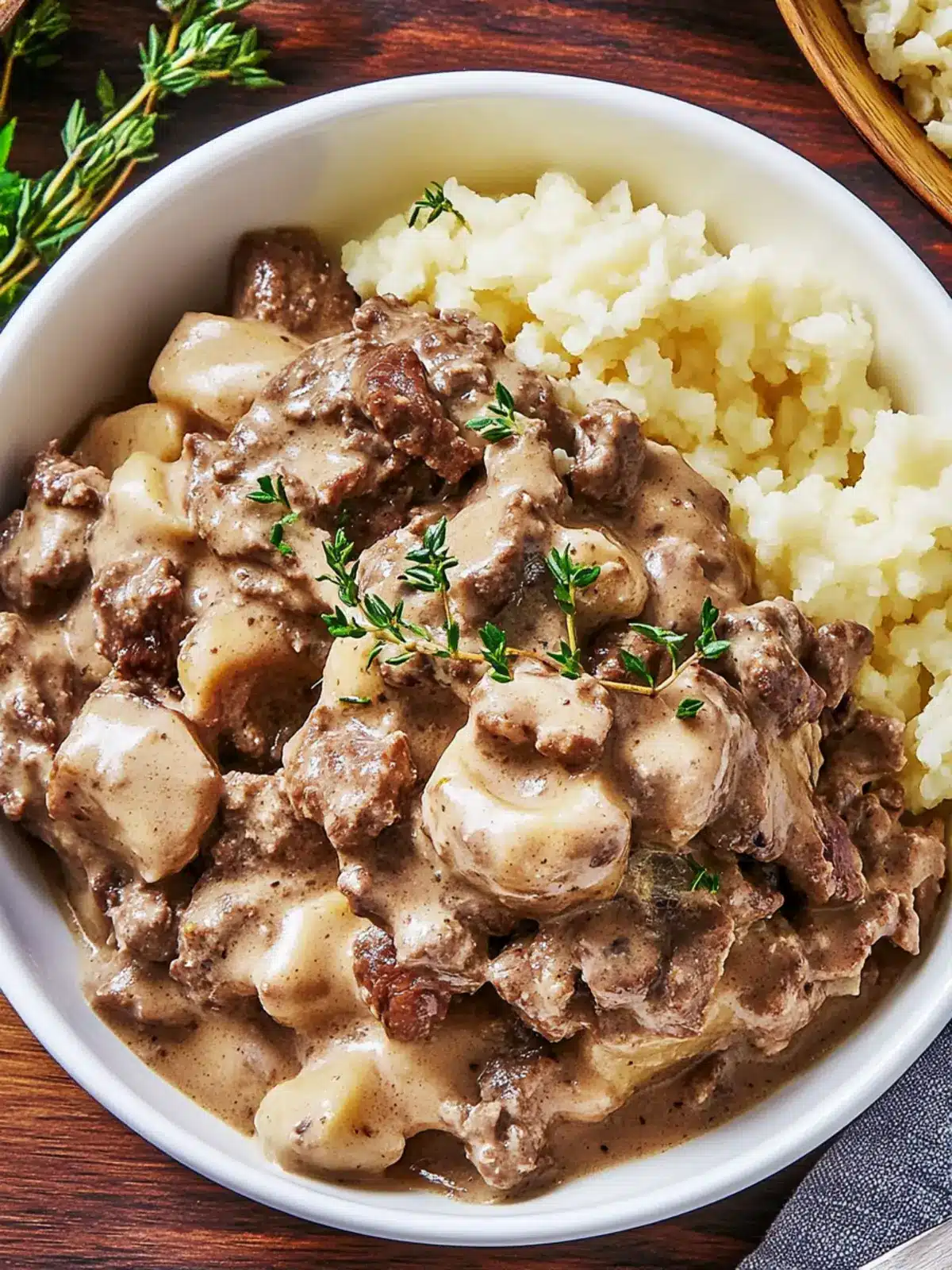 Delicious Keto Beef Stroganoff Over Creamy Cauliflower Rice 3 Keto Beef Stroganoff
