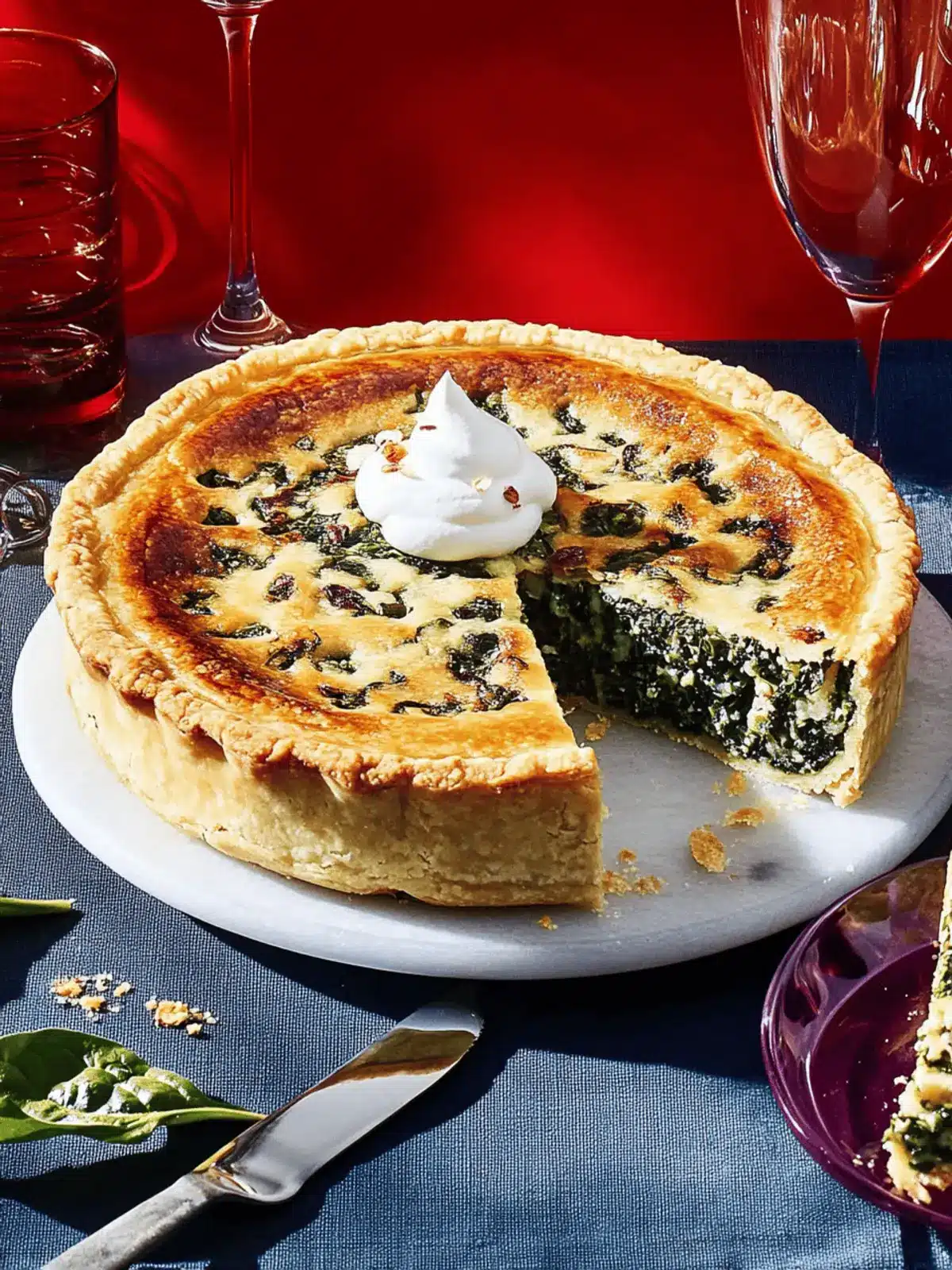 Savory Spinach Pilaf Pie with Feta and Crunchy Almonds 2 Spinach Pilaf Pie
