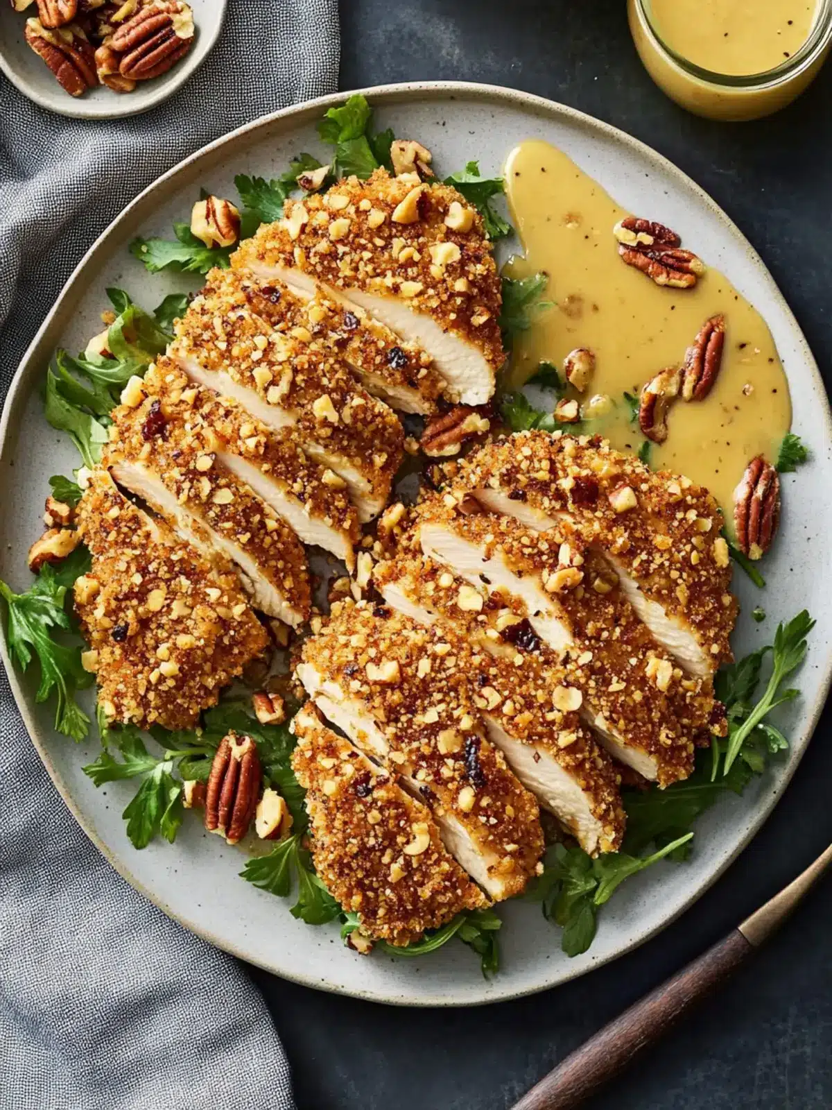 Crispy Honey Mustard Pecan-Crusted Chicken Bliss 2 Honey Mustard Pecan-Crusted Chicken