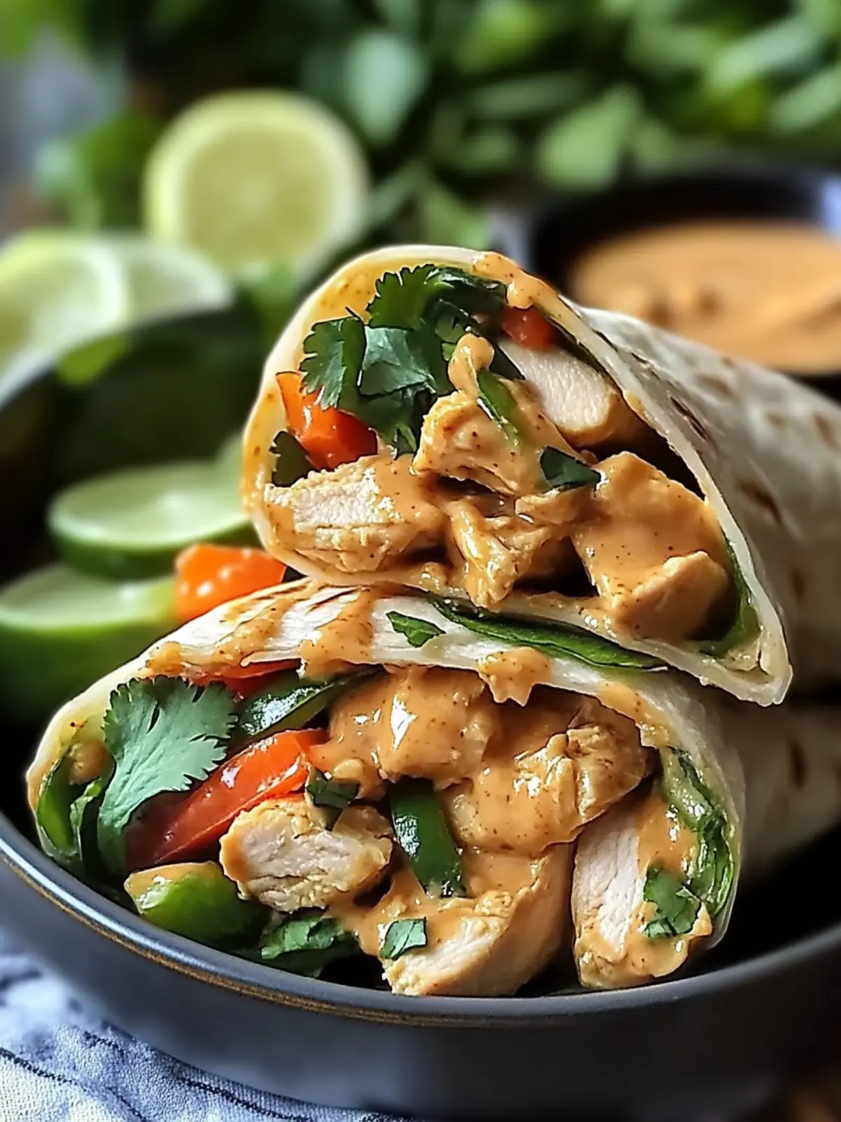 Delicious Thai Peanut Chicken Wraps Made for Easy Weeknights 2 Thai Peanut Chicken Wraps