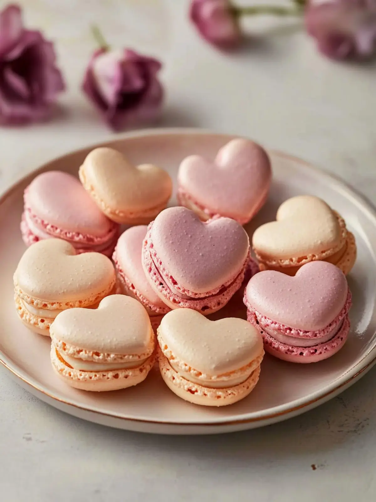 Heart-Shaped Macarons: Sweet Valentine s Day Desserts Delight 4 Heart-Shaped Macarons- Dessert for Valentine's Day