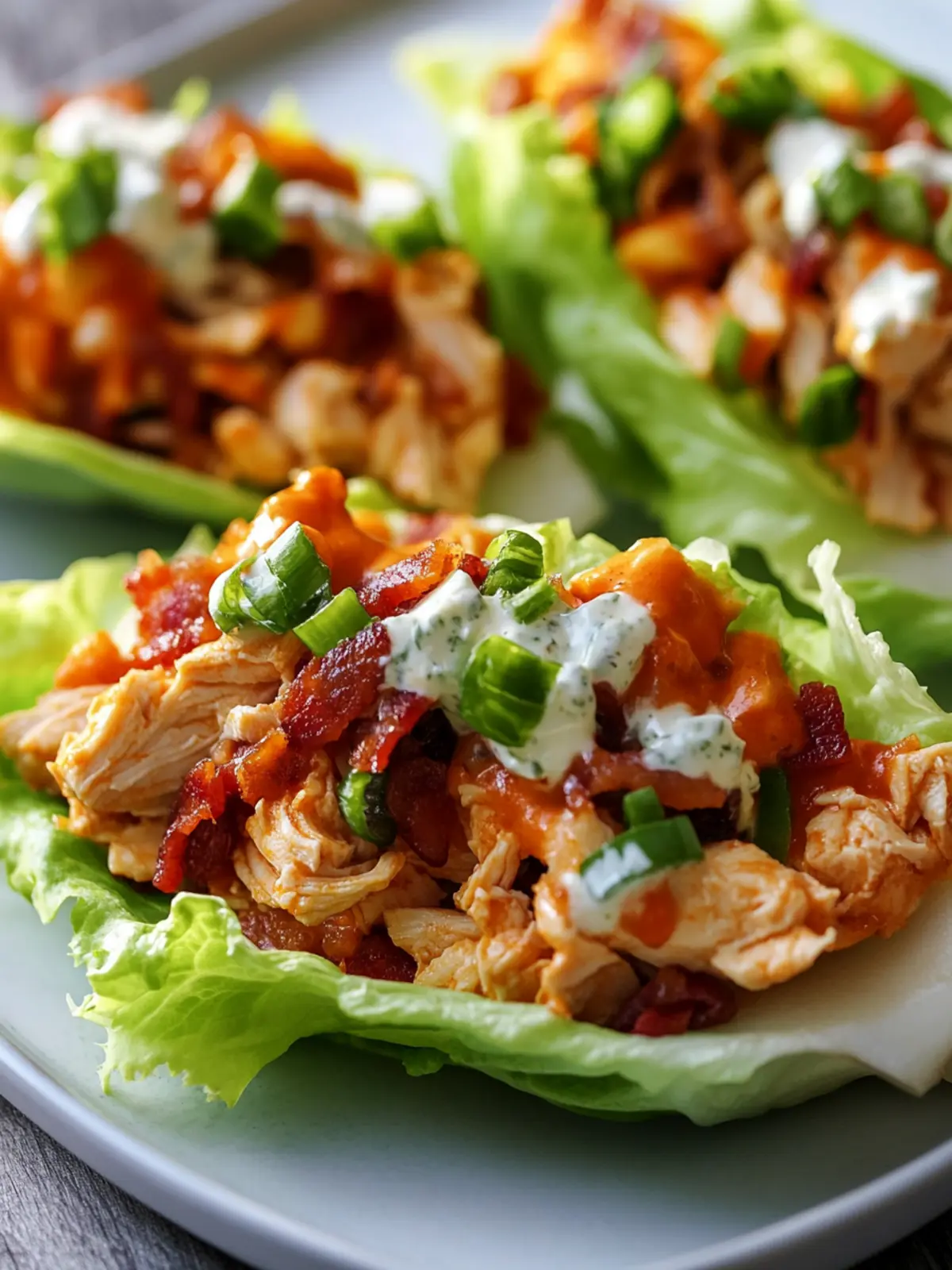 Buffalo Chicken Beef Bacon Ranch Lettuce Wraps for Game Day Fun 3 Buffalo Chicken Beef Bacon Ranch Lettuce Wraps