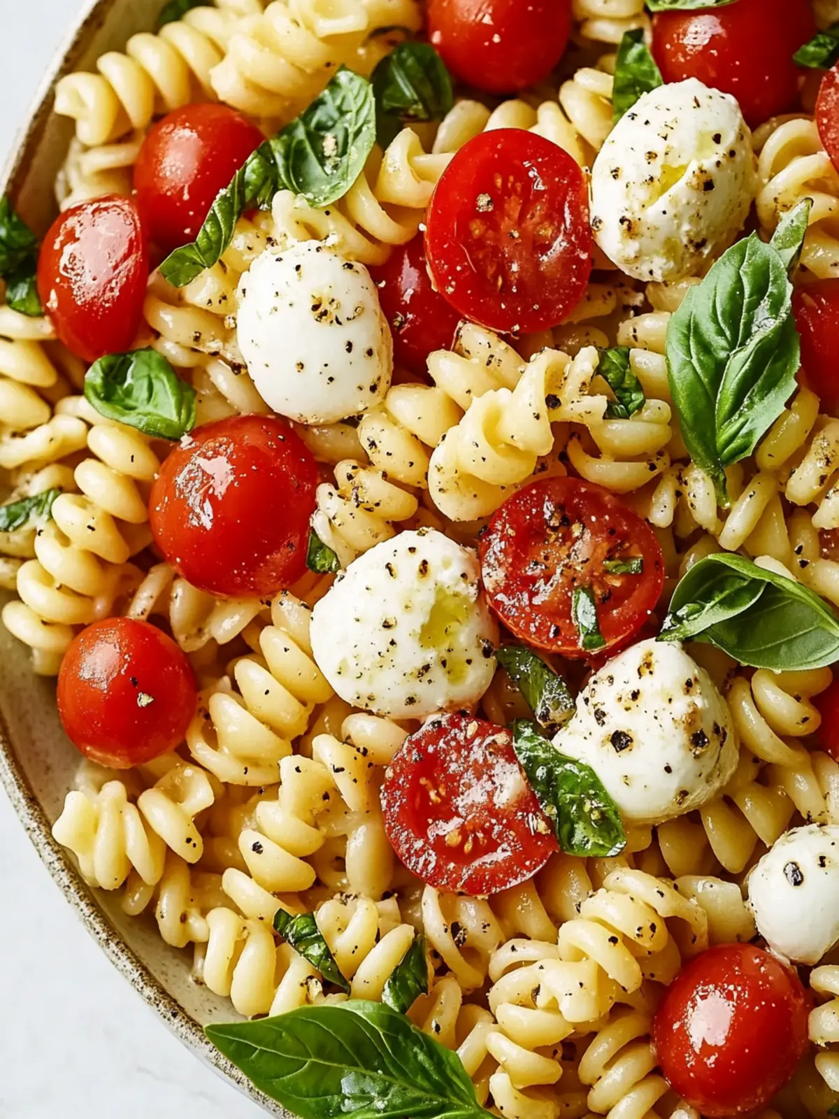 Light and Creamy Caprese Pasta Salad for Easy Summer Nights 4 Creamy Caprese Pasta Salad