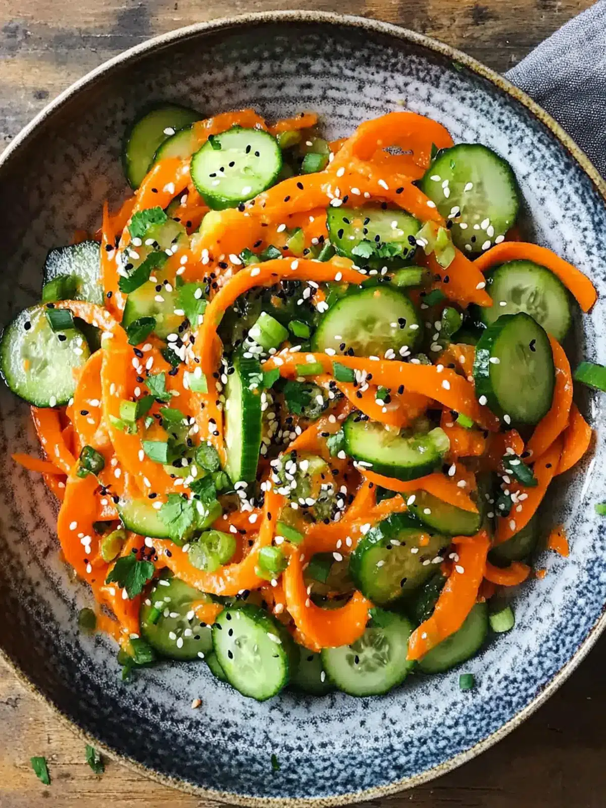 Crisp Cucumber Carrot Salad with Flavor-Packed Sesame Dressing 3 Cucumber Carrot Salad with Sesame Dressing