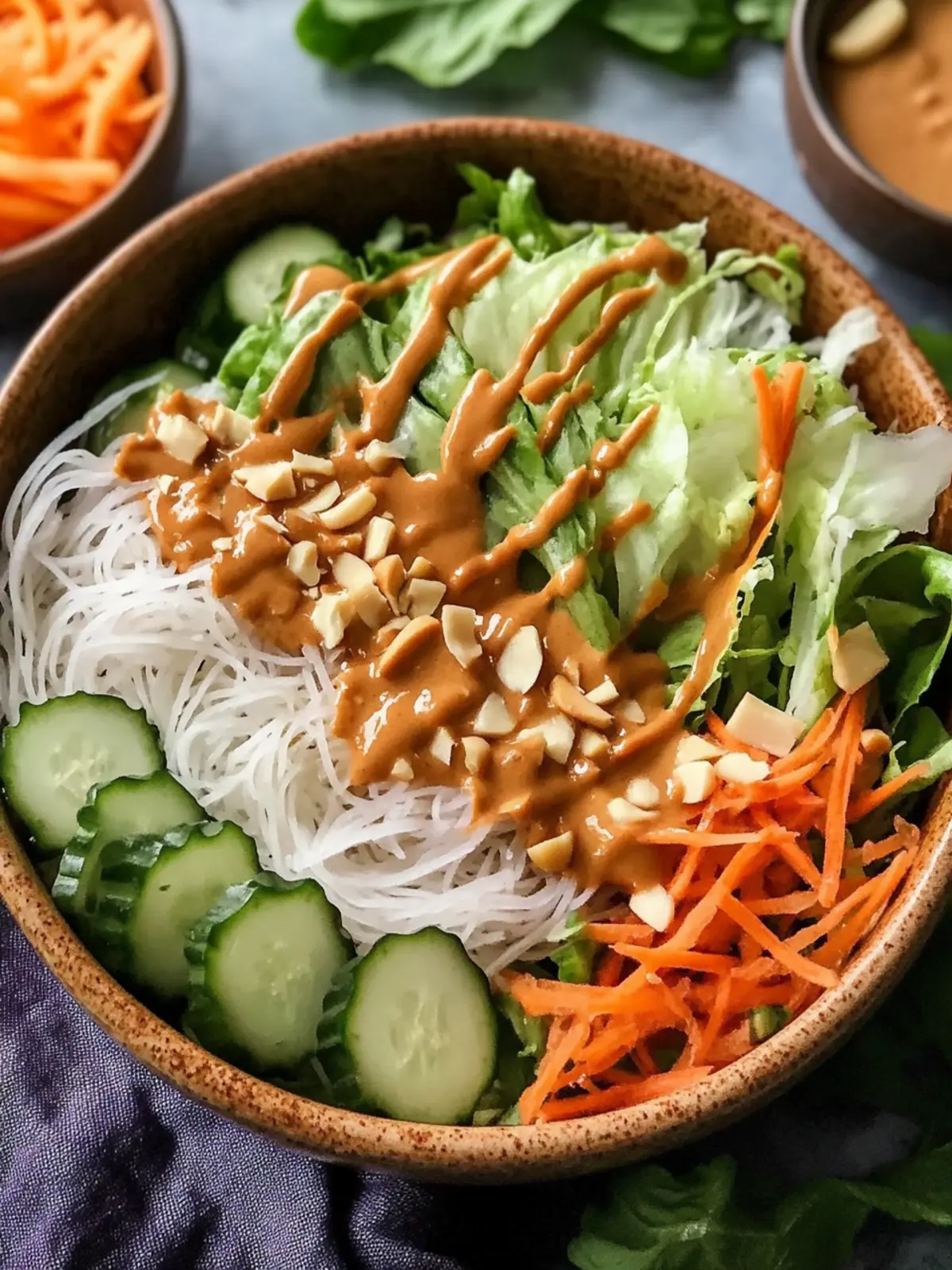 Fresh Spring Roll Salad with Peanut Sauce - Flavorful & Fun! 4 Spring Roll Salad with Peanut Sauce