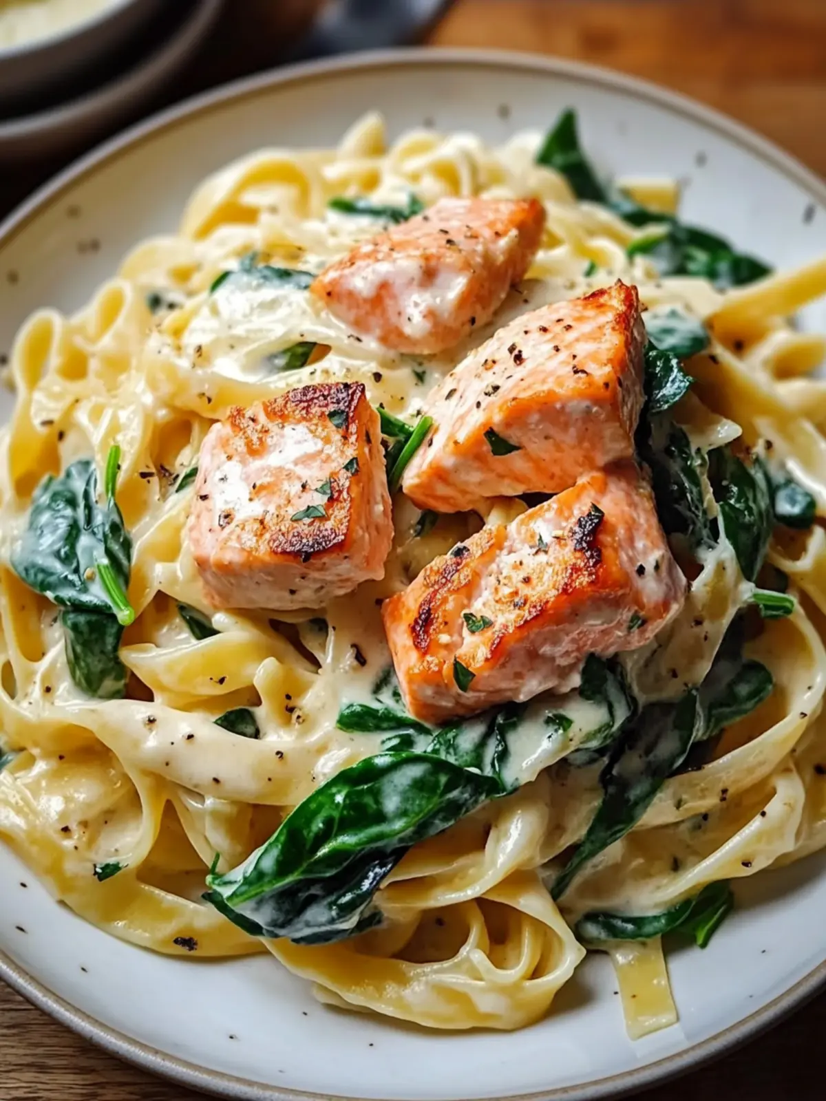 Creamy Spinach Salmon Pasta for a Cozy Mediterranean Feast 4 Creamy Spinach Salmon Pasta