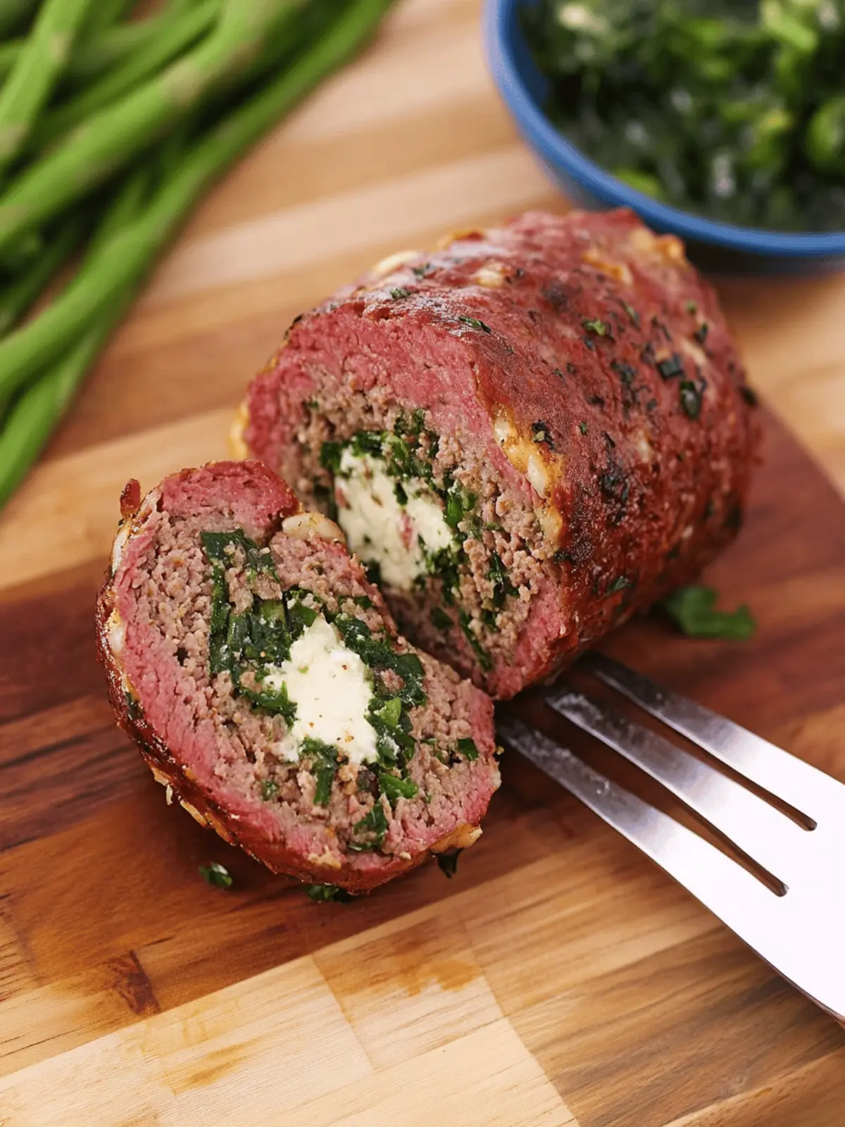 Delicious Rolled Spring Meatloaf with Spinach and Feta Magic 3 Rolled Spring Meatloaf