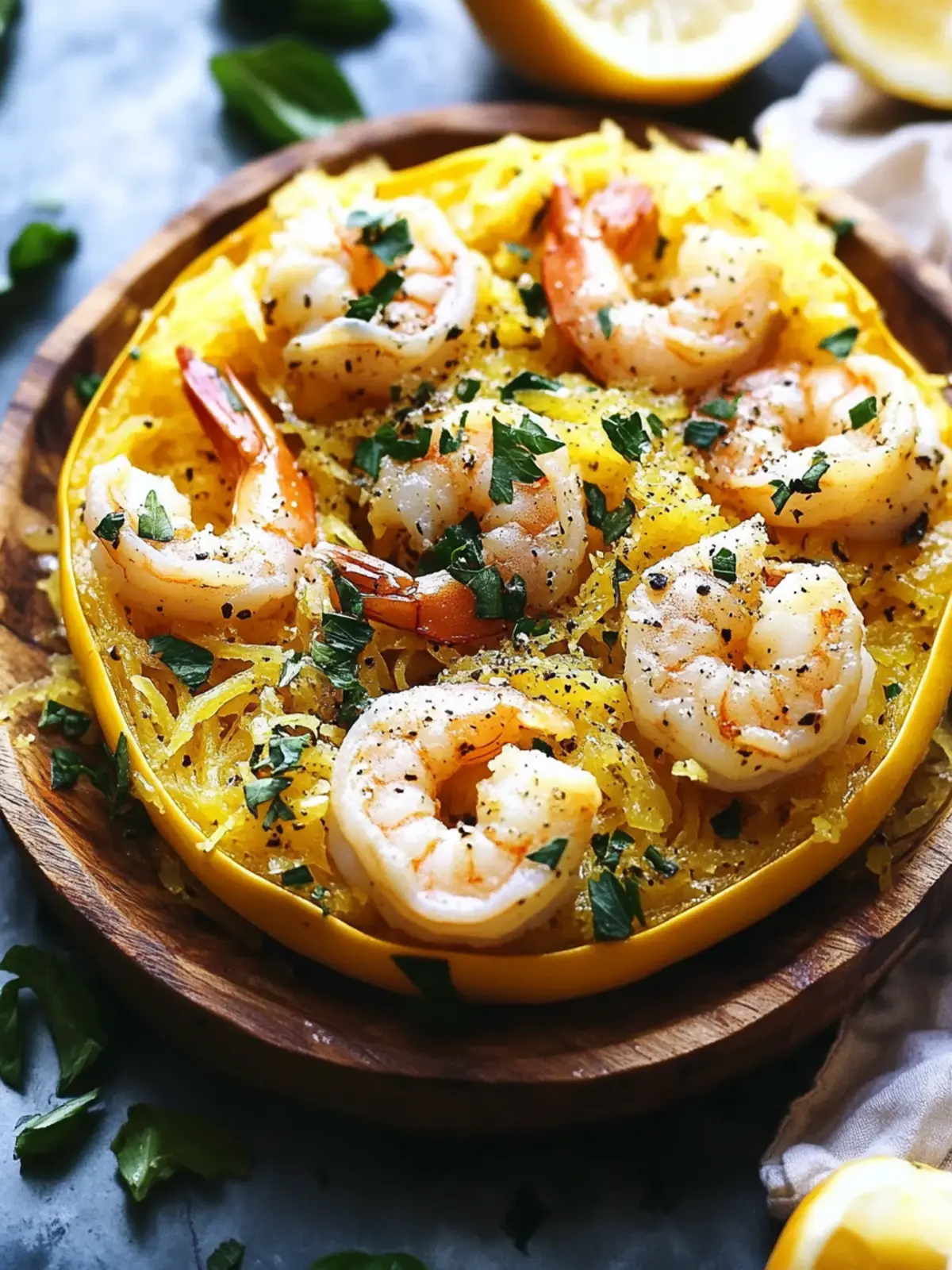 Shrimp Scampi Spaghetti Squash: A Guilt-Free Flavor Feast 3 Shrimp Scampi Spaghetti Squash