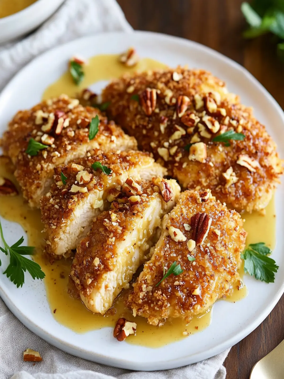 Crispy Honey Mustard Pecan-Crusted Chicken Bliss 4 Honey Mustard Pecan-Crusted Chicken