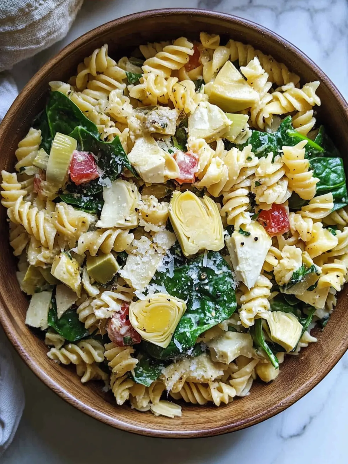 Spinach Artichoke Pasta Salad That Dances with Flavor 3 Spinach Artichoke Pasta Salad