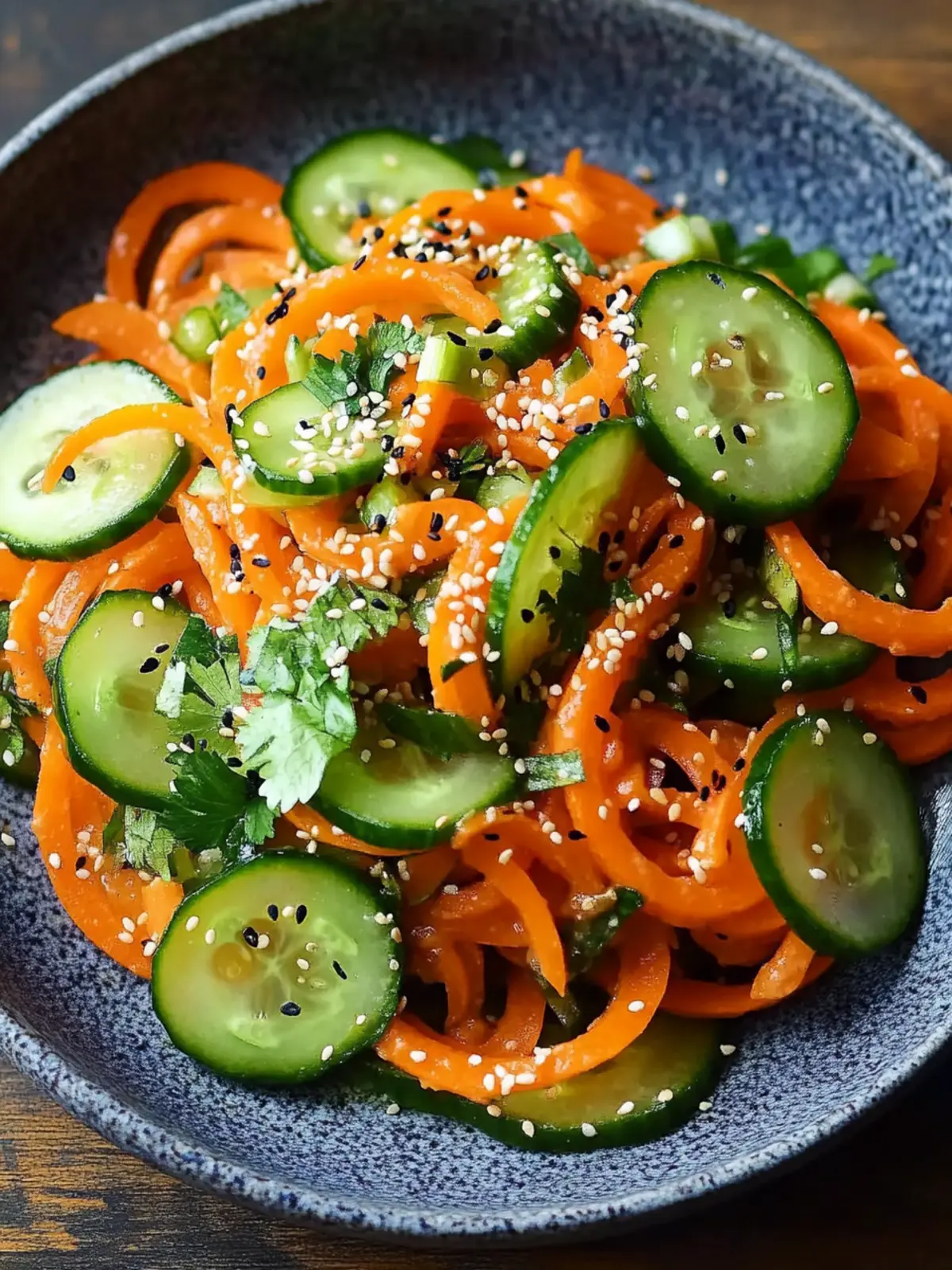 Crisp Cucumber Carrot Salad with Flavor-Packed Sesame Dressing 2 Cucumber Carrot Salad with Sesame Dressing