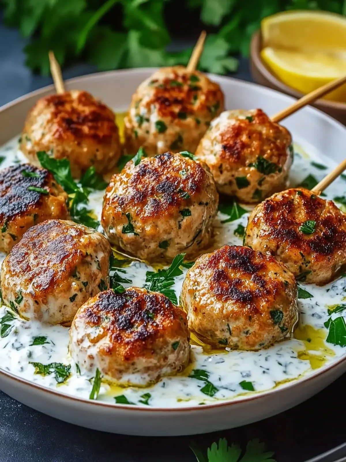 Delicious Chicken Kofta with Garlic Yogurt Sauce in 30 Minutes 2 Chicken Kofta Garlic Yogurt Sauce