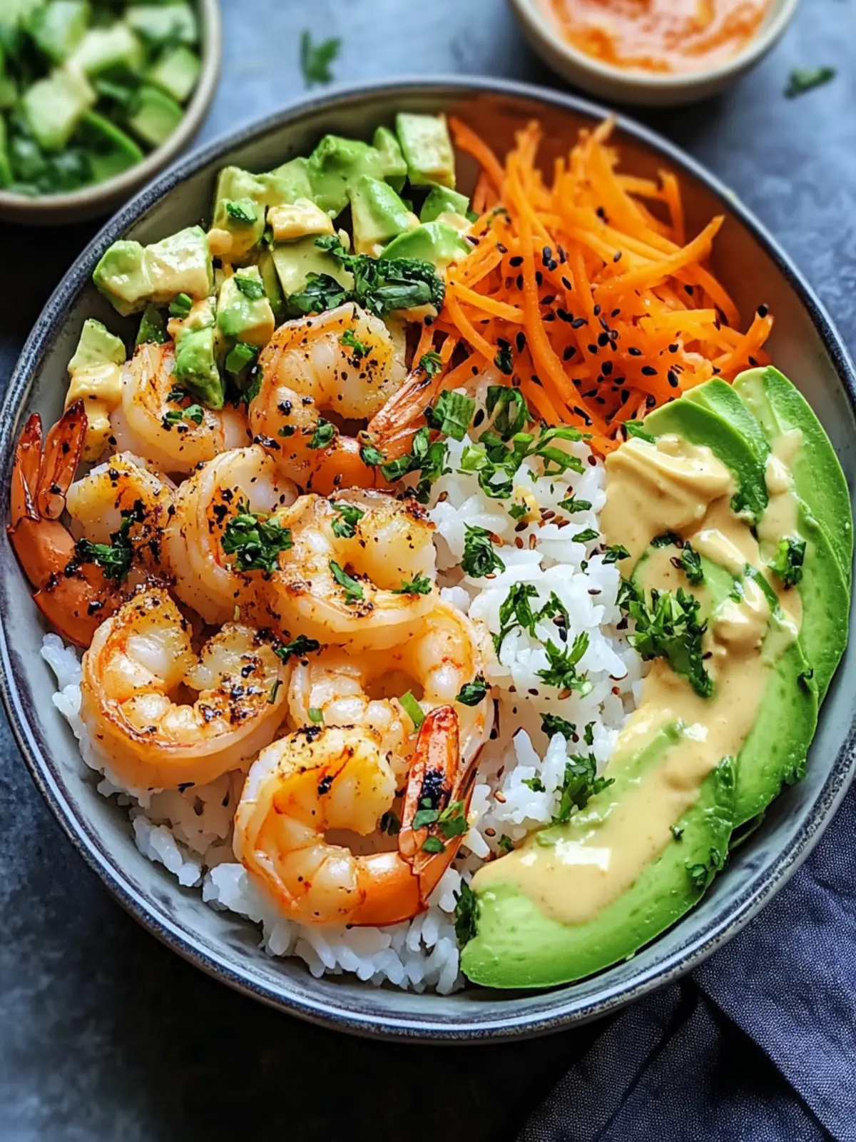 Delicious Shrimp Rice Bowls with Spicy Mayo for Easy Weeknight Dinners 4 Shrimp Rice Bowls with Spicy Mayo