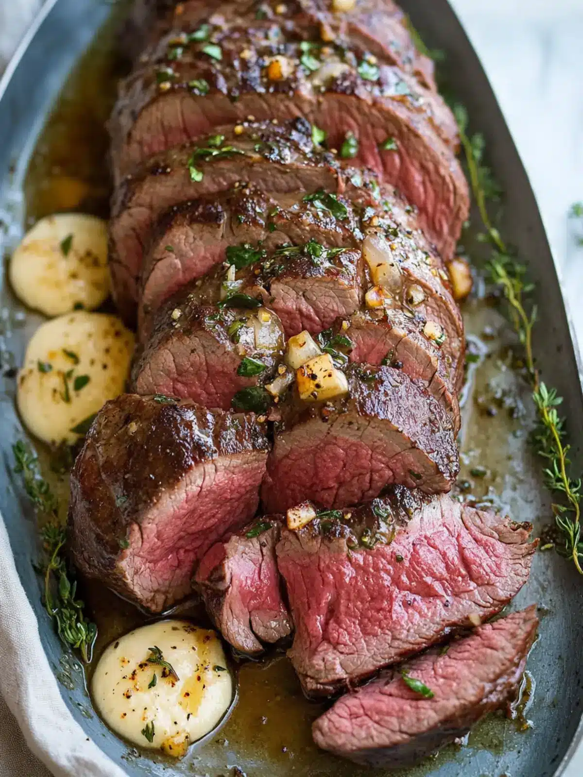 Savory Beef Tenderloin with Irresistible Garlic Butter Sauce 3 Beef Tenderloin (with Garlic Butter Sauce)