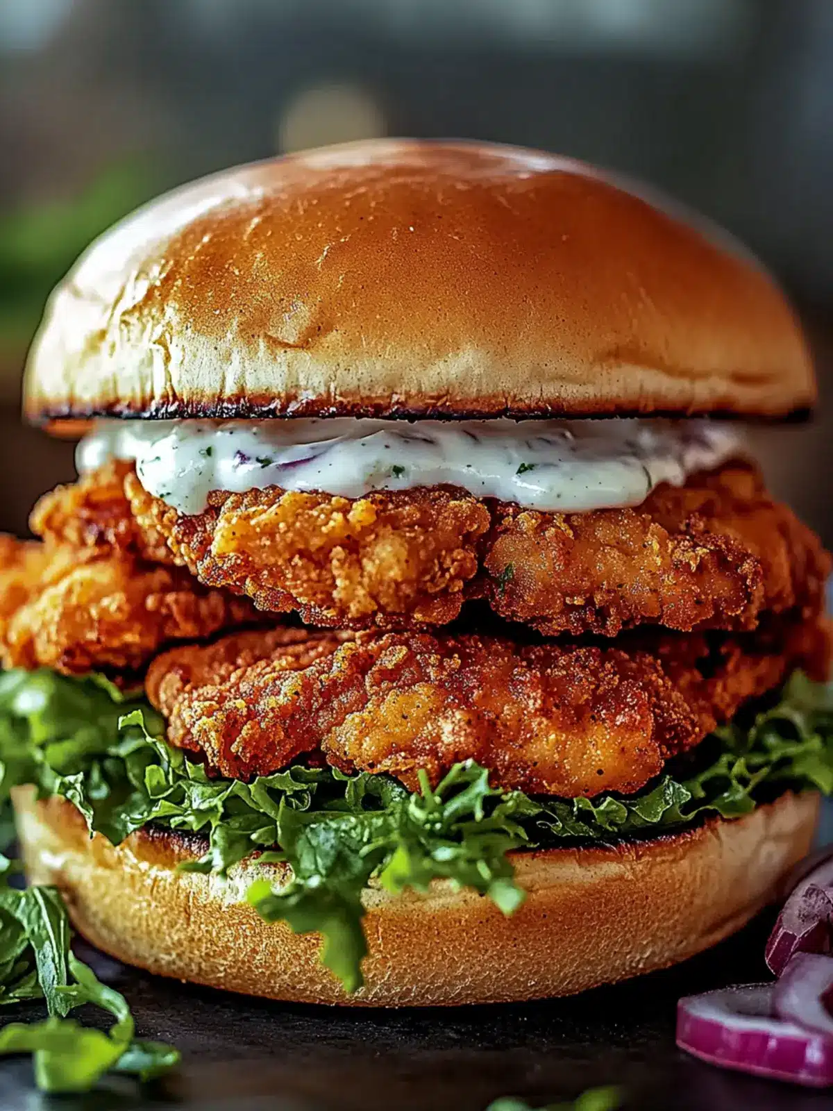 Cajun Crispy Chicken Sandwich with Garlic Aioli Bliss 2 Cajun Crispy Chicken Sandwich with Garlic Aioli
