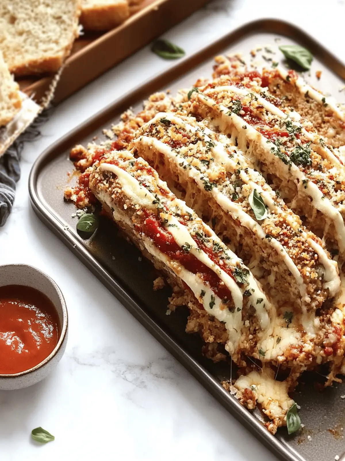 Savor the Comfort of Chicken Meatloaf Parmigiana Today 2 Chicken meatloaf Parmigiana