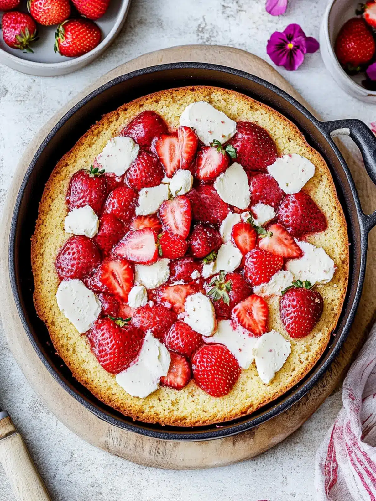 Moist Easy Strawberry Cake You Can Bake in a Skillet 3 Easy Strawberry Cake