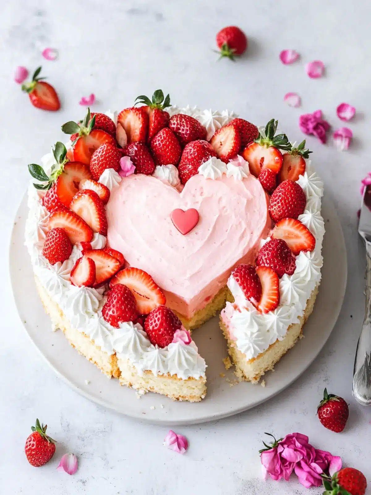 Strawberry Heart Cake for Mother's Day: A Sweet Delight! 2 Strawberry heart cake for Mother's Day