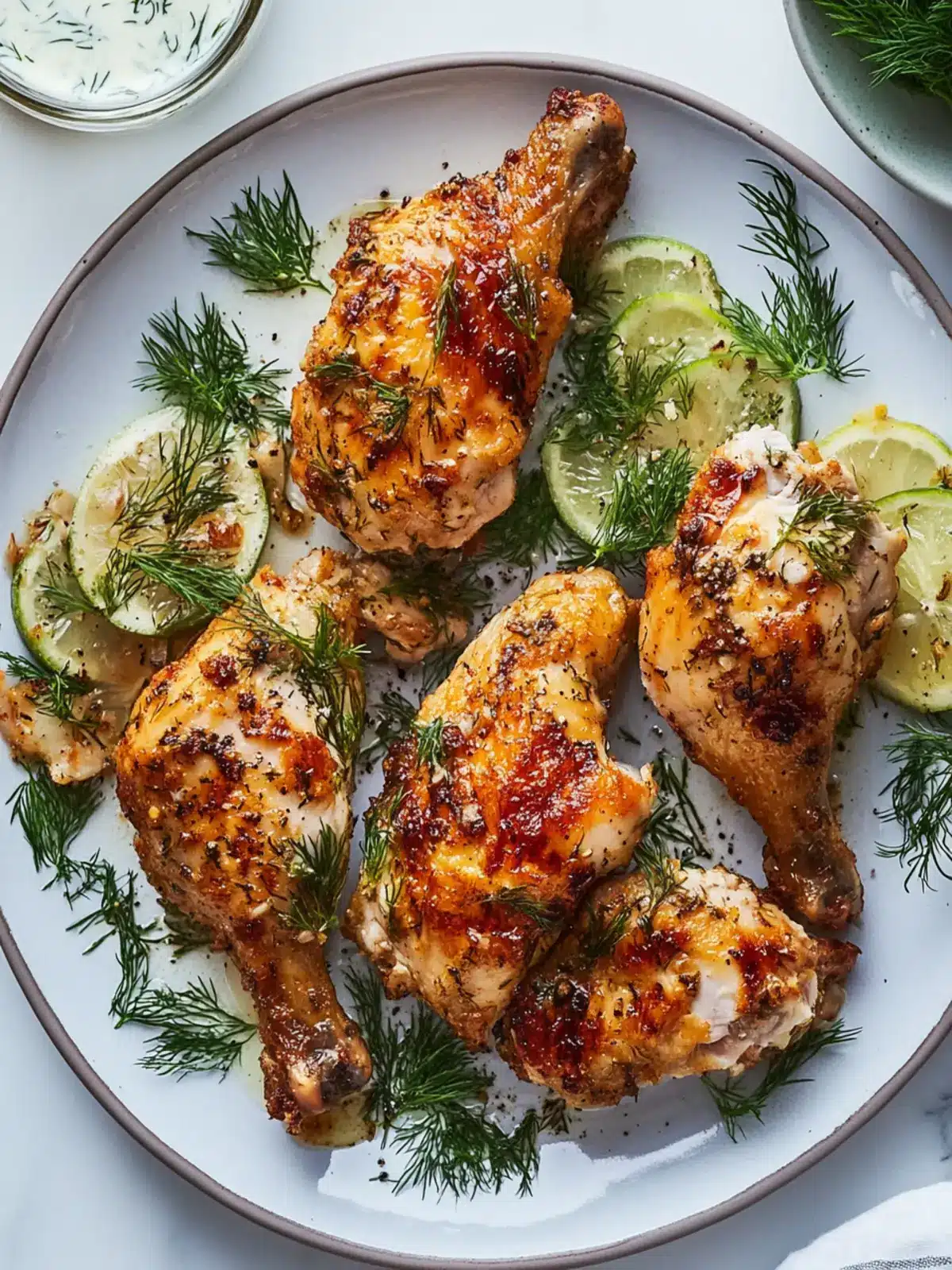 Crispy Skin Chicken With Dill and Garlic Sauce for Spring Delight 2 Crispy Skin Chicken With Dill and Garlic Sauce