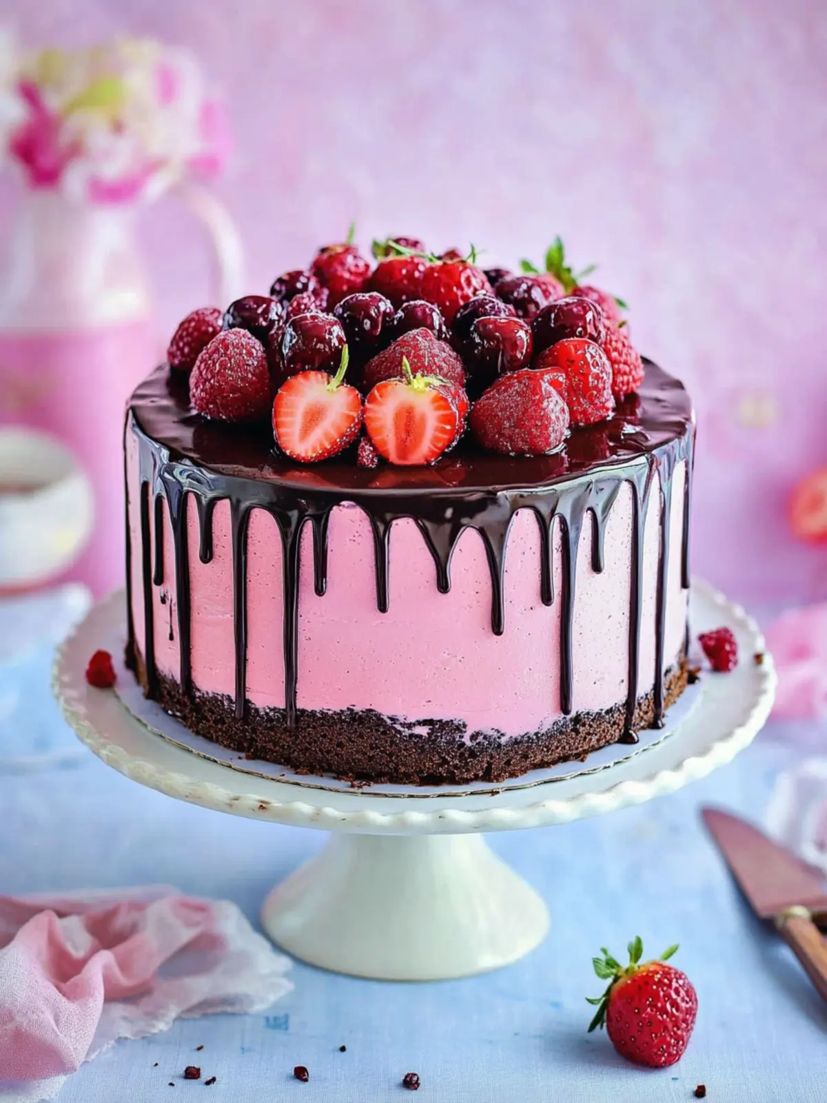 Irresistible Choco-Berry Surprise Cake for Valentine's Day Magic 3 Choco-Berry Surprise Cake- Valentine s Day desserts