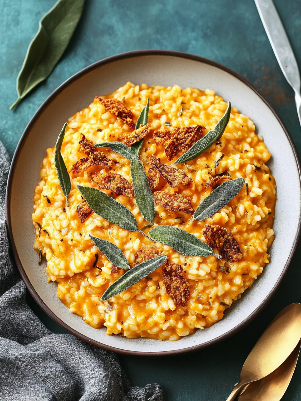 Vegan Pumpkin Risotto with Crispy Sage for Cozy Nights 4 Vegan Pumpkin Risotto with Crispy Sage