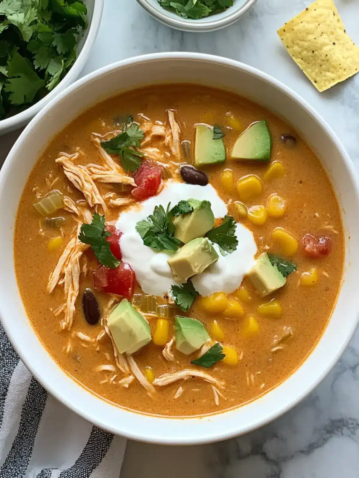 Creamy Slow Cooker Chicken Enchilada Soup That Warms Hearts 3 Slow Cooker Chicken Enchilada Soup with Cream Cheese