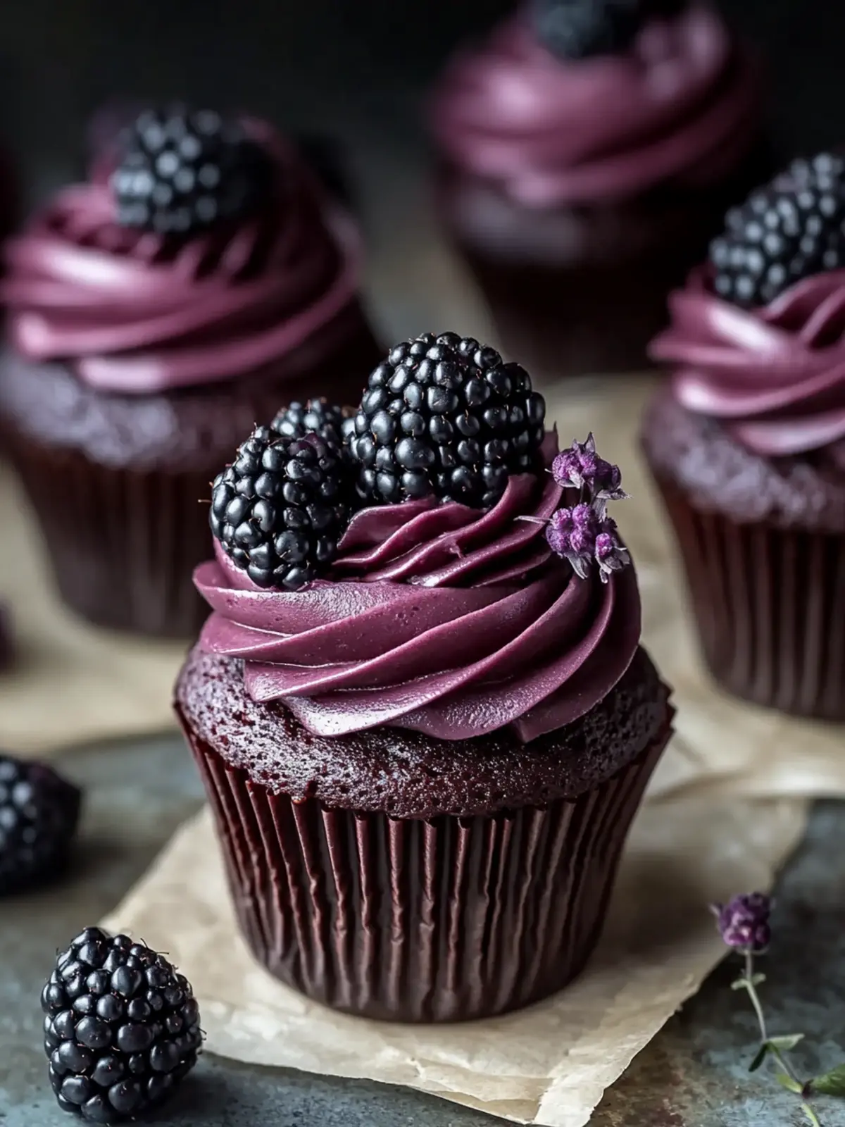 Rich & Fruity Dark Chocolate Blackberry Cupcakes You ll Love 2 Dark Chocolate Blackberry Cupcakes-Rich & Fruity