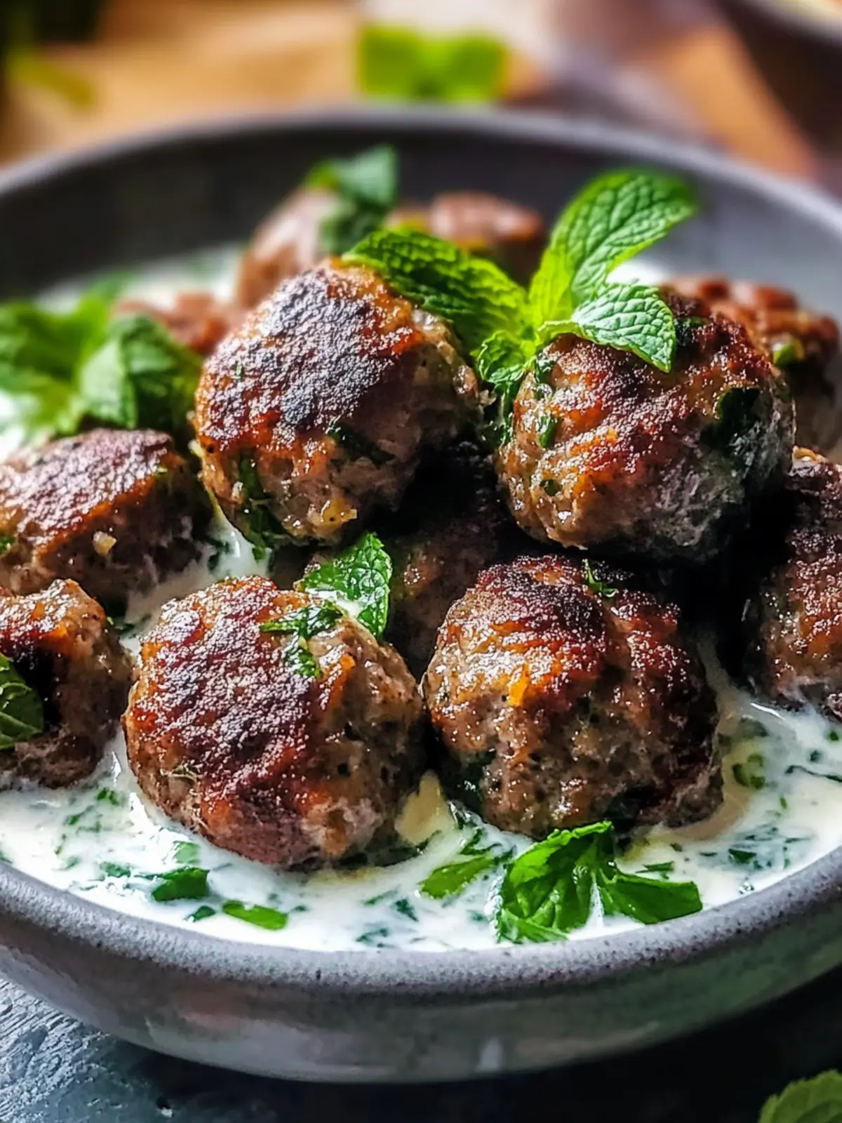 Lebanese Kofta Meatballs with Mint Yogurt Sauce for Ultimate Flavor 4 Lebanese Kofta Meatballs with Mint Yogurt Sauce