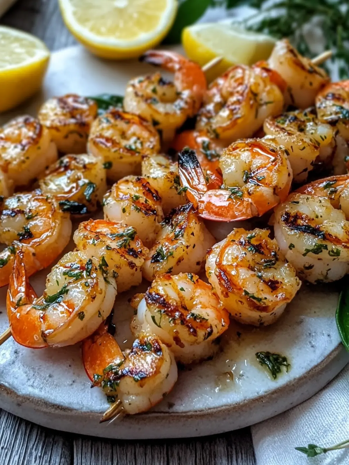 Zesty Lemon Garlic Marinade for Flavor-Packed Grilled Shrimp Skewers 3 Grilled Shrimp Skewers- Zesty Lemon Garlic Marinade