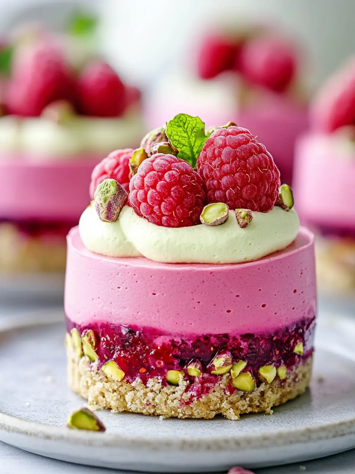 Raspberry Pistachio Mousse Cakes: A Whimsical Dessert Adventure 2 Raspberry Pistachio Mousse Cakes