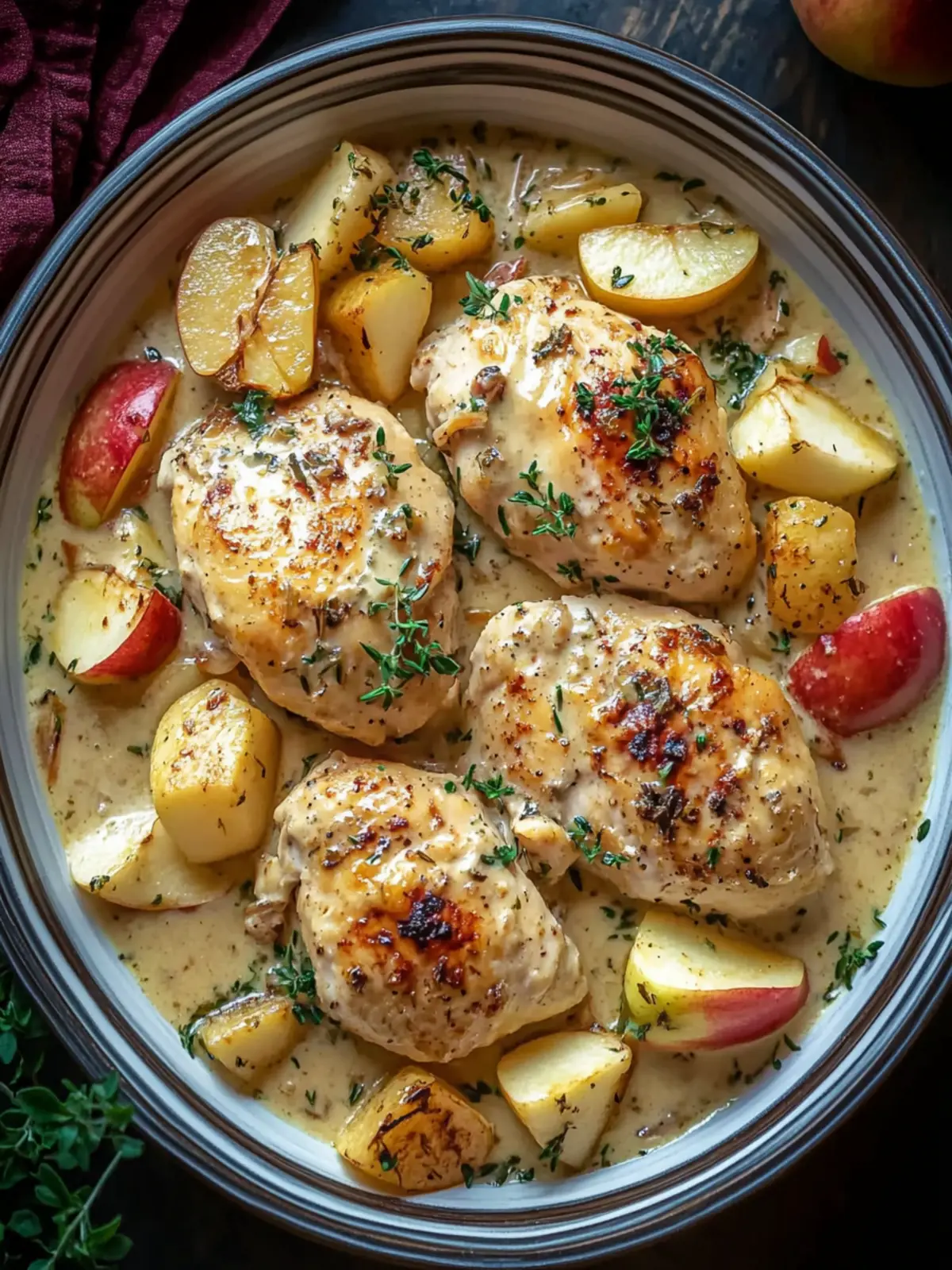 Creamy Chicken Normandy with Apples and Herbs for Cozy Dinners 4 Creamy Chicken Normandy with Apples and Herbs